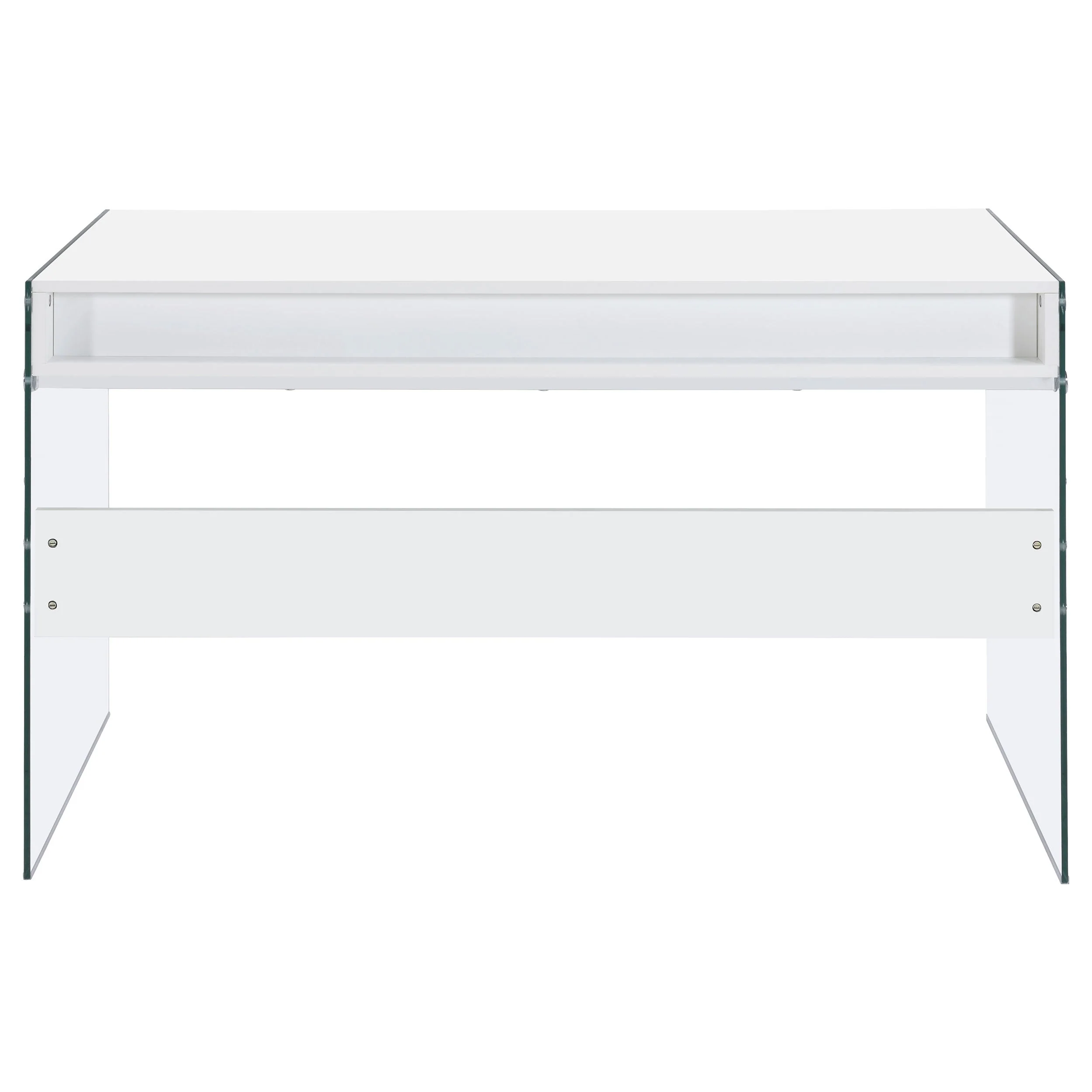 Dobrev 48-inch 2-drawer Writing Desk White High Gloss - Image 9