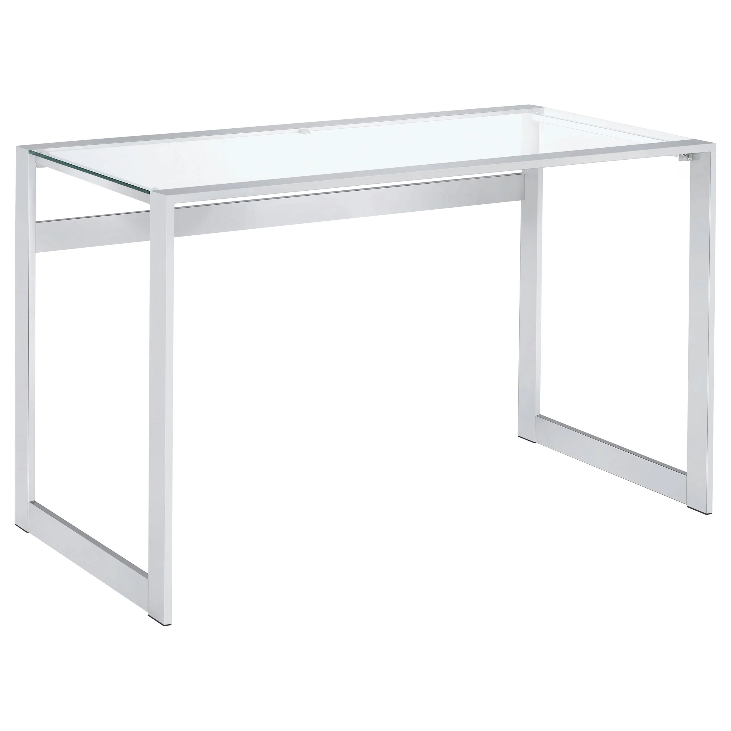 Hartford 47-inch Glass Top Writing Desk Chrome - Image 2