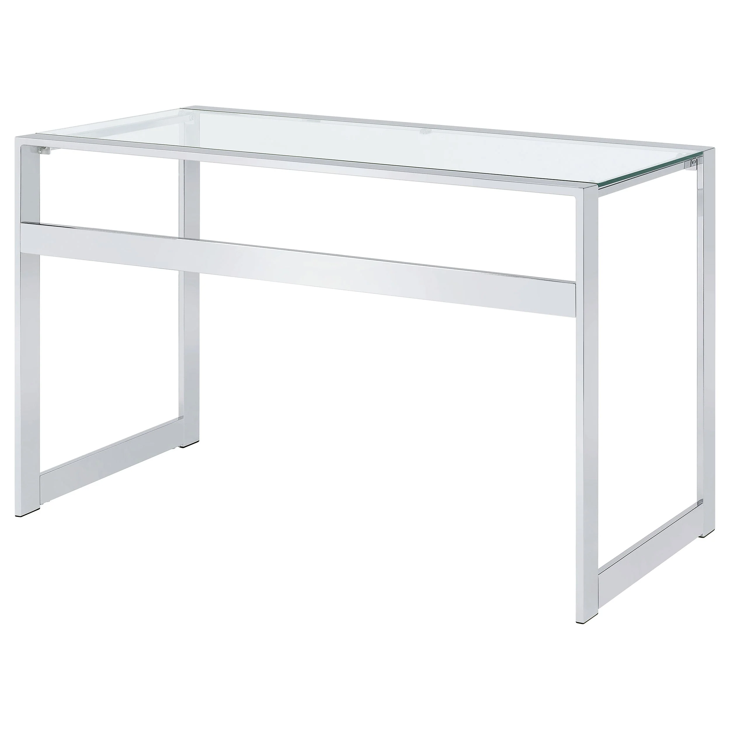 Hartford 47-inch Glass Top Writing Desk Chrome - Image 9