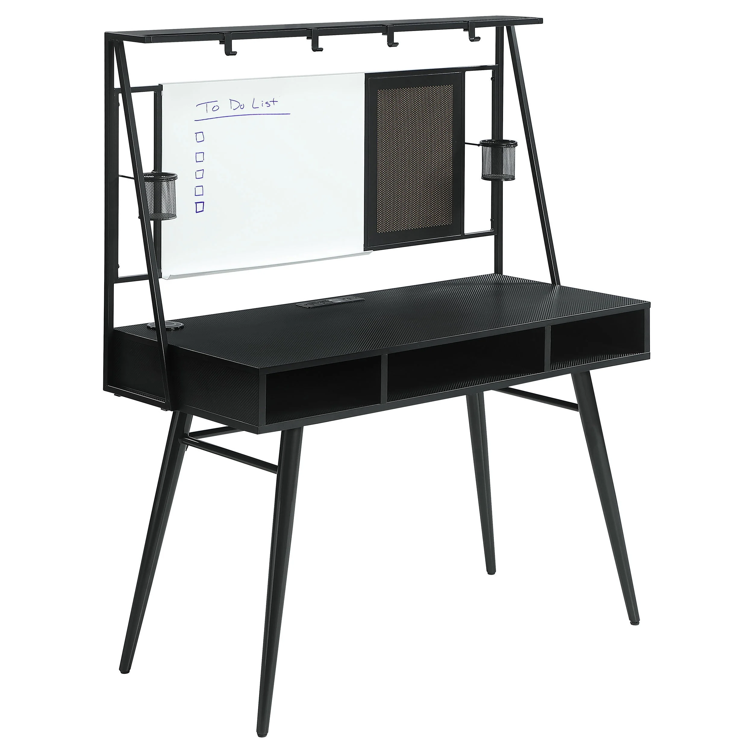 Jessie 47-inch Writing Desk with Whiteboard and USB Black - Image 2