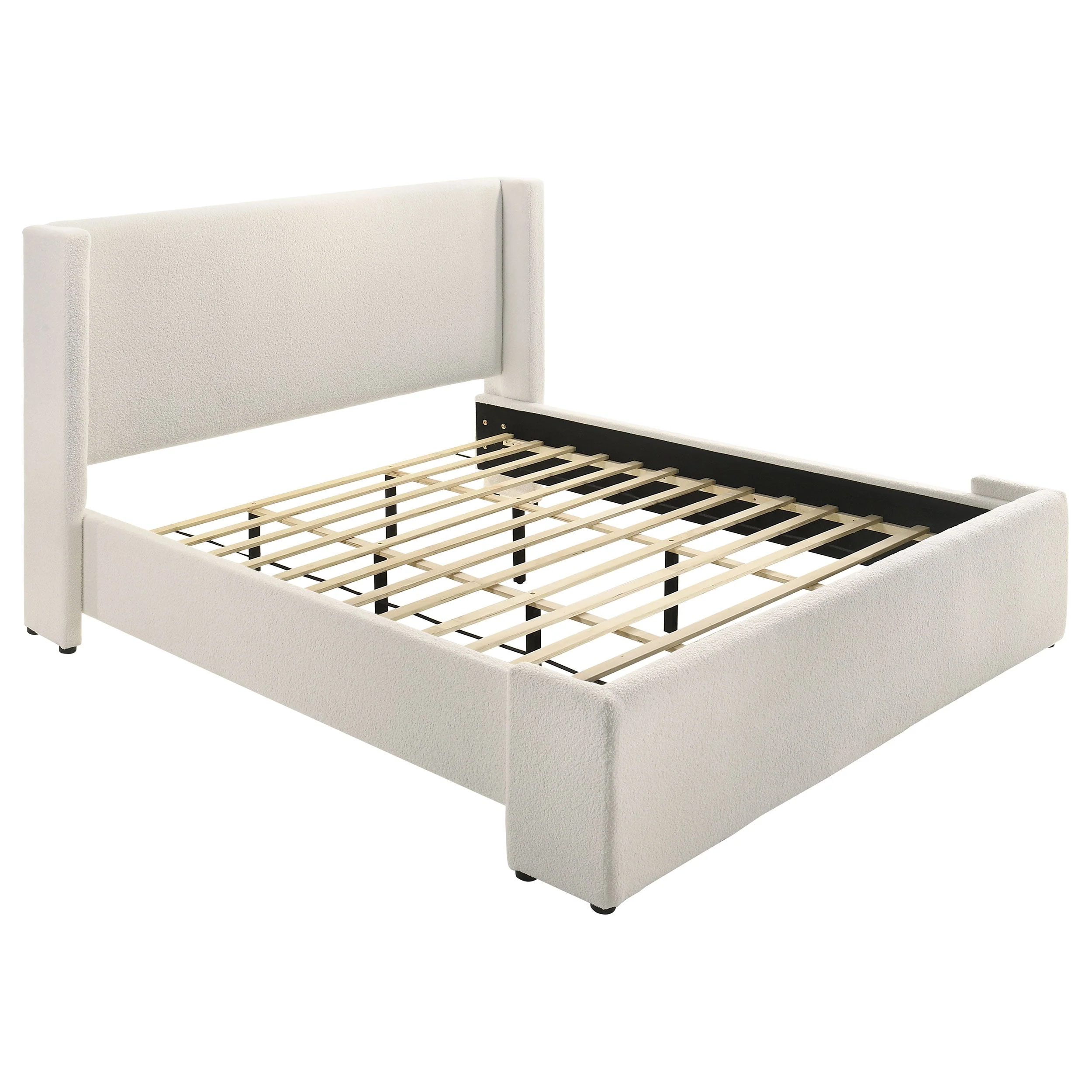 Alamosa Boucle Upholstered Wingback Bed - Image 4