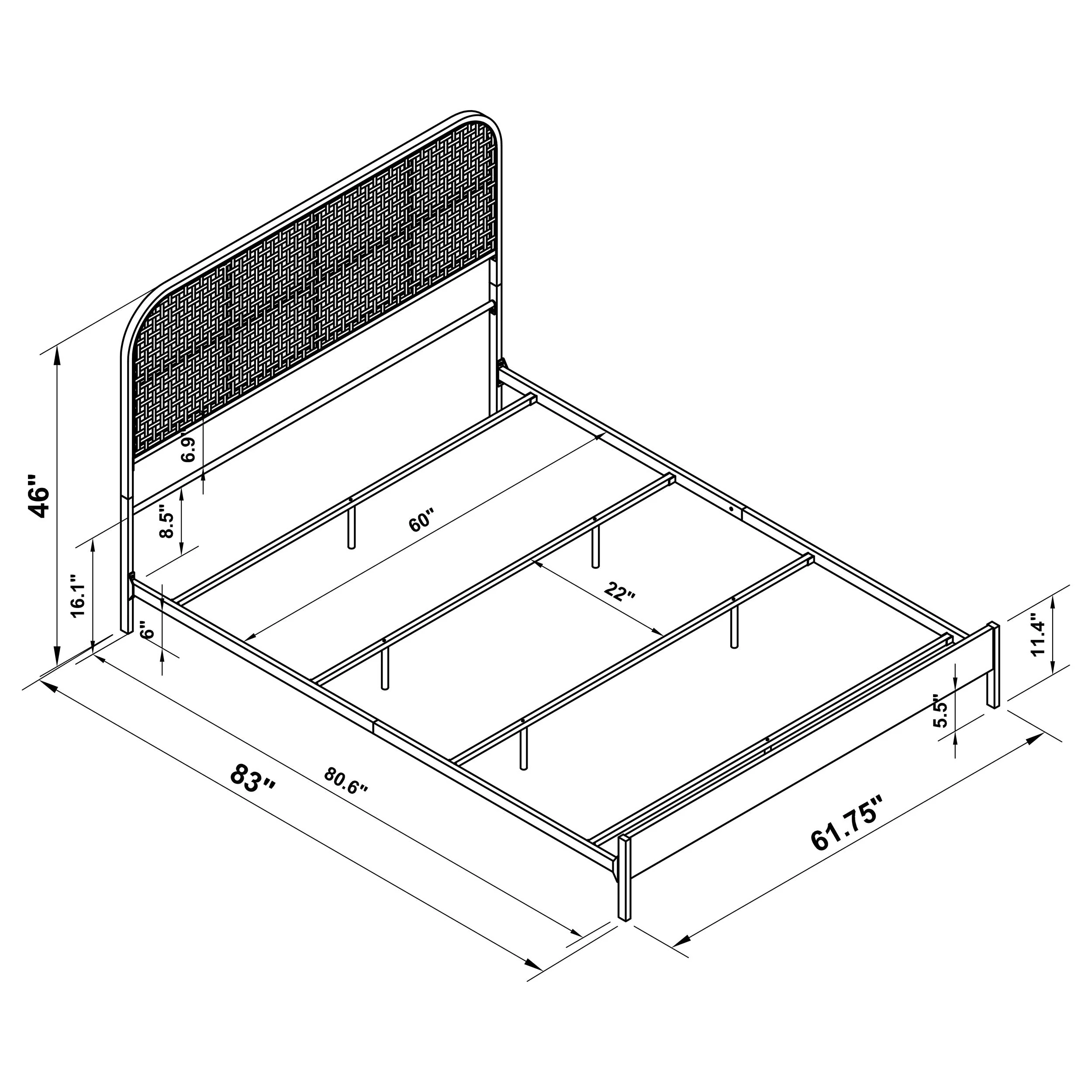 Amherst Radio Weave Rattan Metal Bed - Image 67