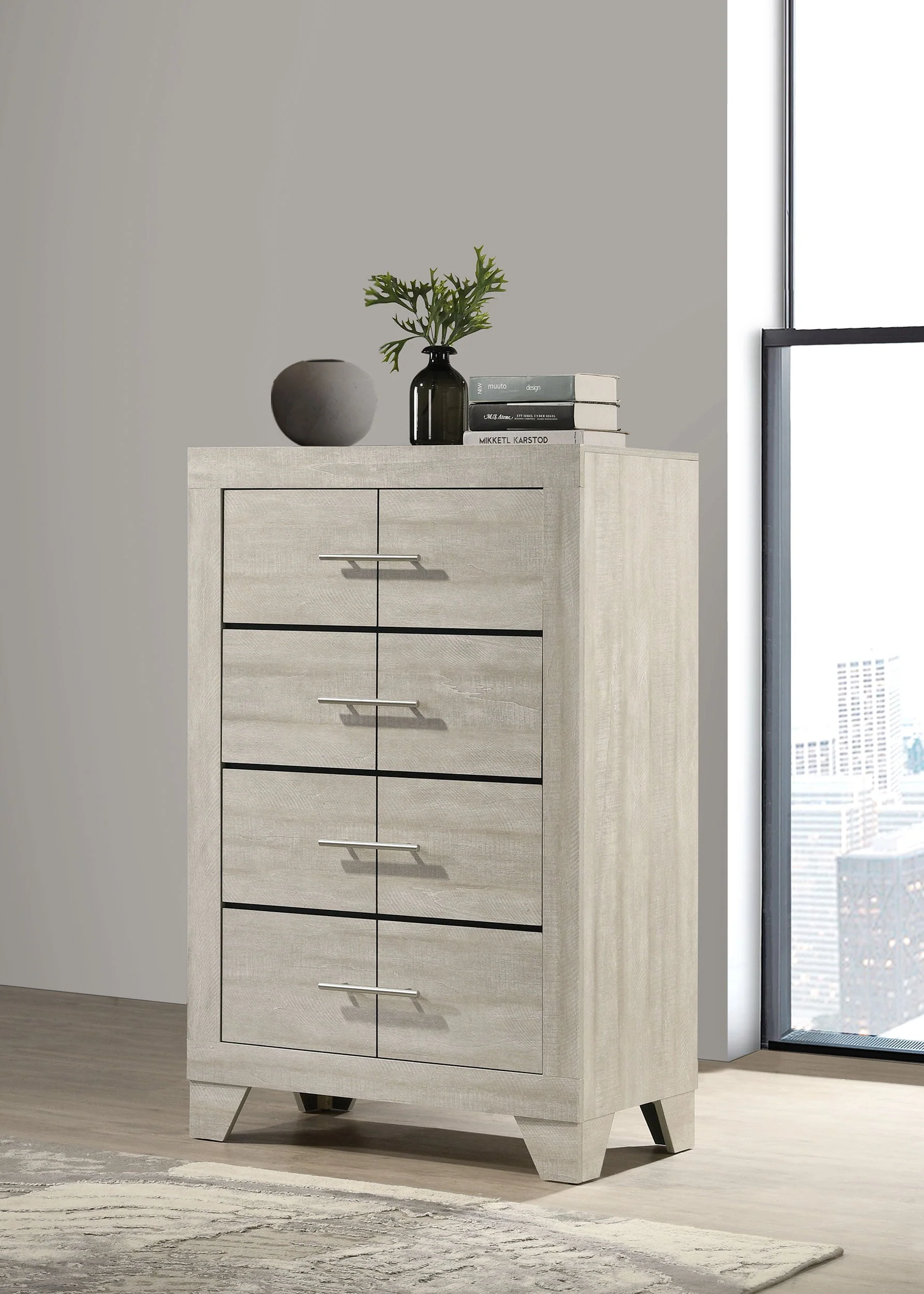 Trenton 4-drawer Bedroom Chest of Drawers Rustic Cream - Image 3