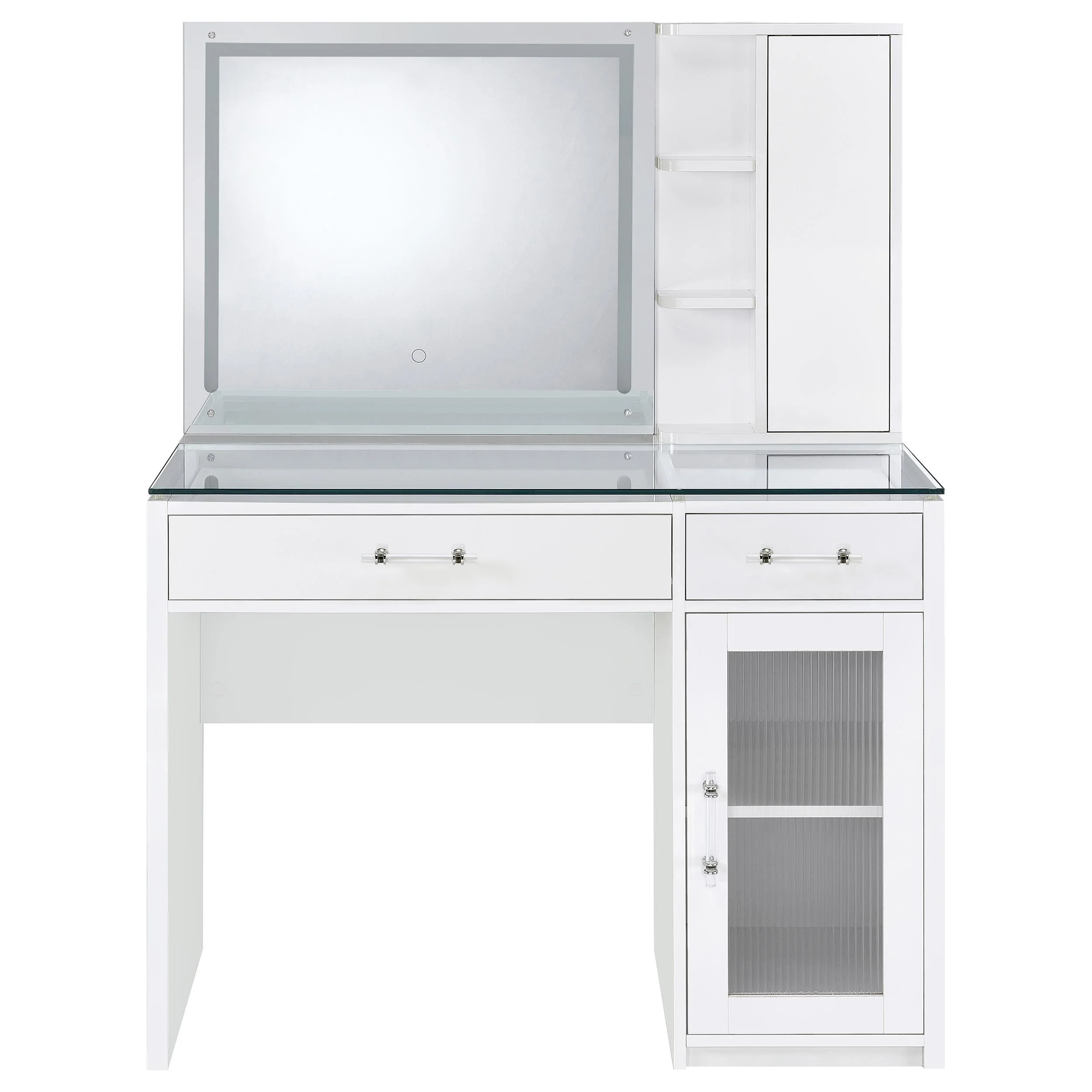 Flora 2-drawer Vanity Set with LED Mirror High Gloss - Image 19