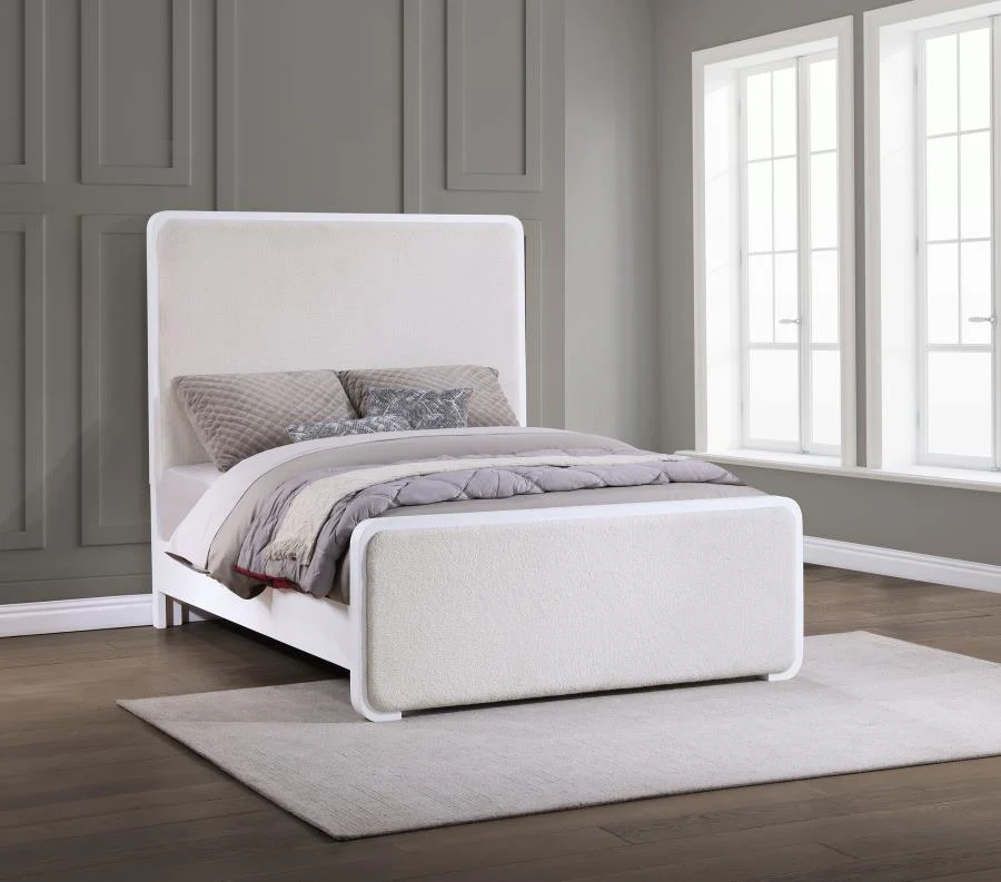 Anastasia Upholstered Panel Bed Pearl - Image 2