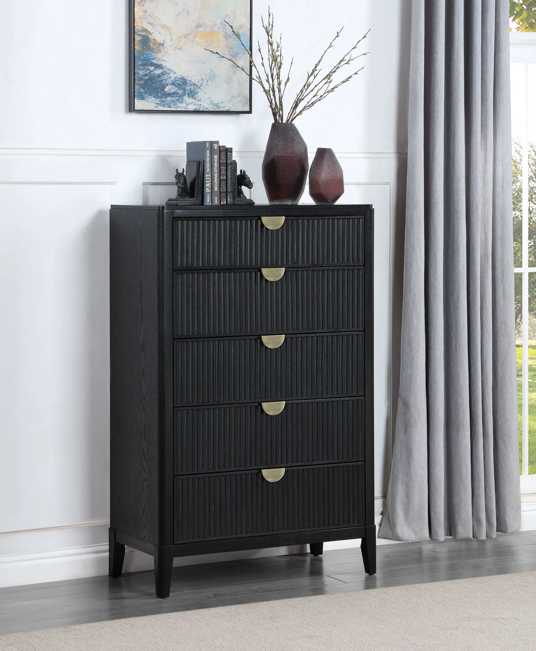Brookmead 5-drawer Bedroom Chest Black - Image 3
