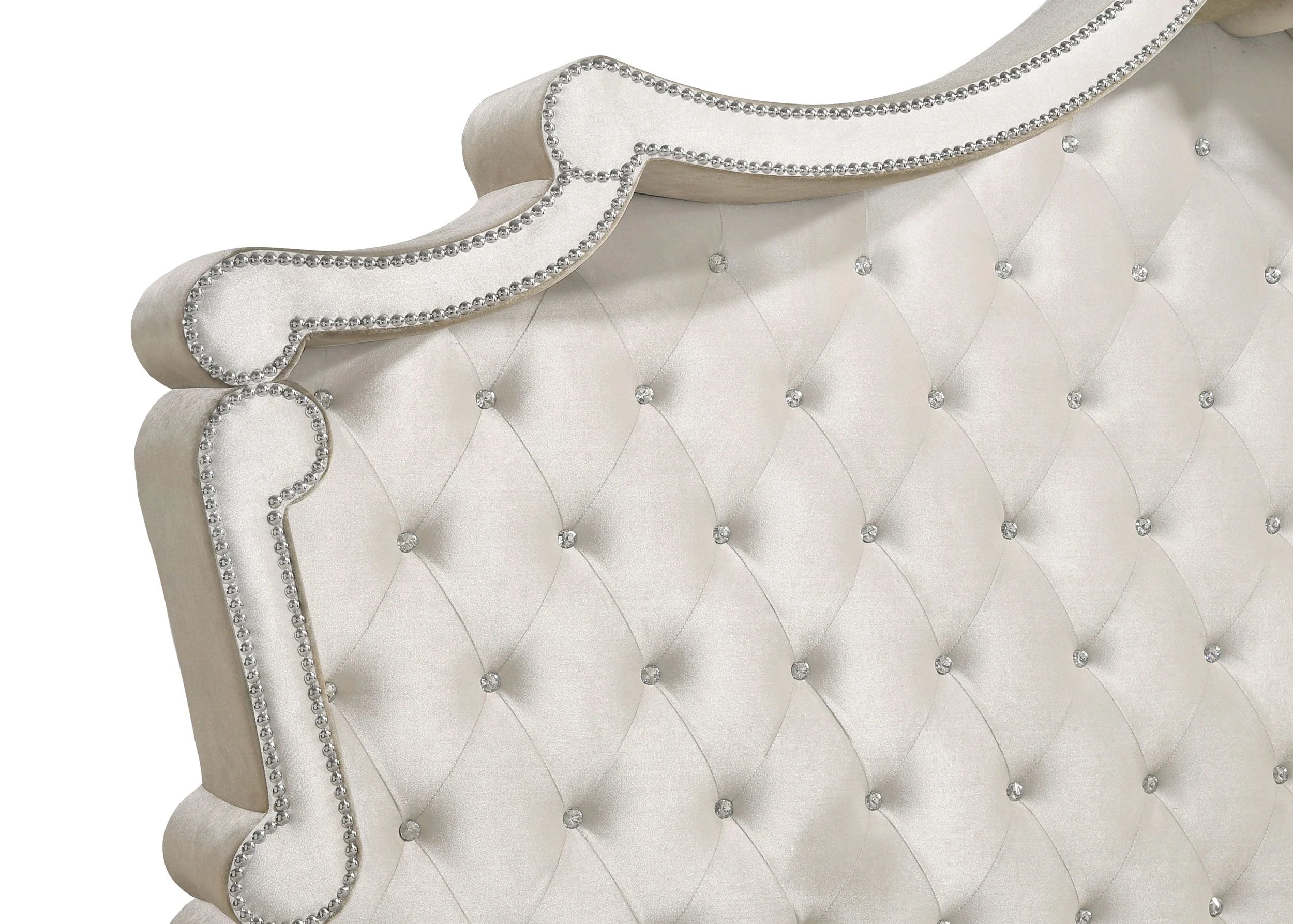 Antonella Upholstered Panel Bed Ivory and Camel - Image 10