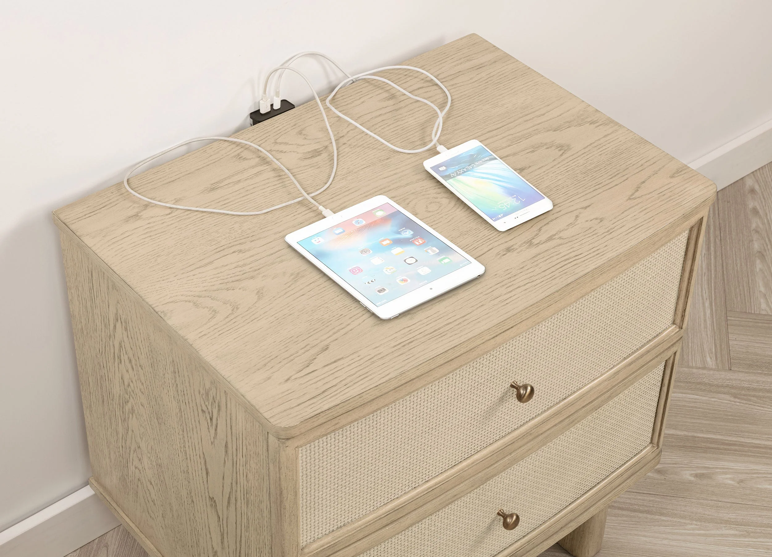 Kailani 2-drawer Nightstand Bedside Table Beige Oak - Image 12