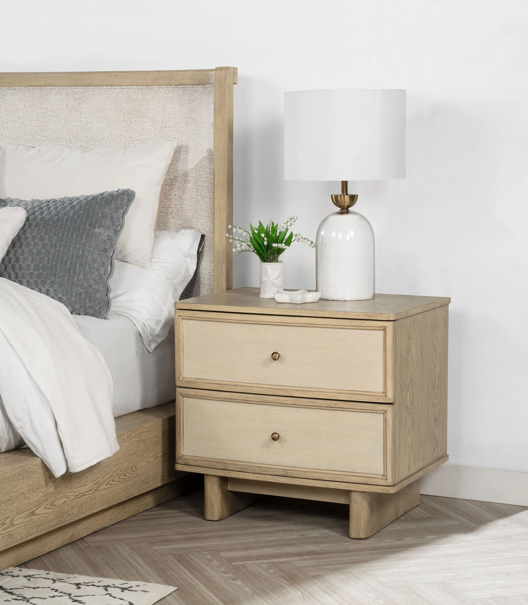 Kailani 2-drawer Nightstand Bedside Table Beige Oak - Image 3