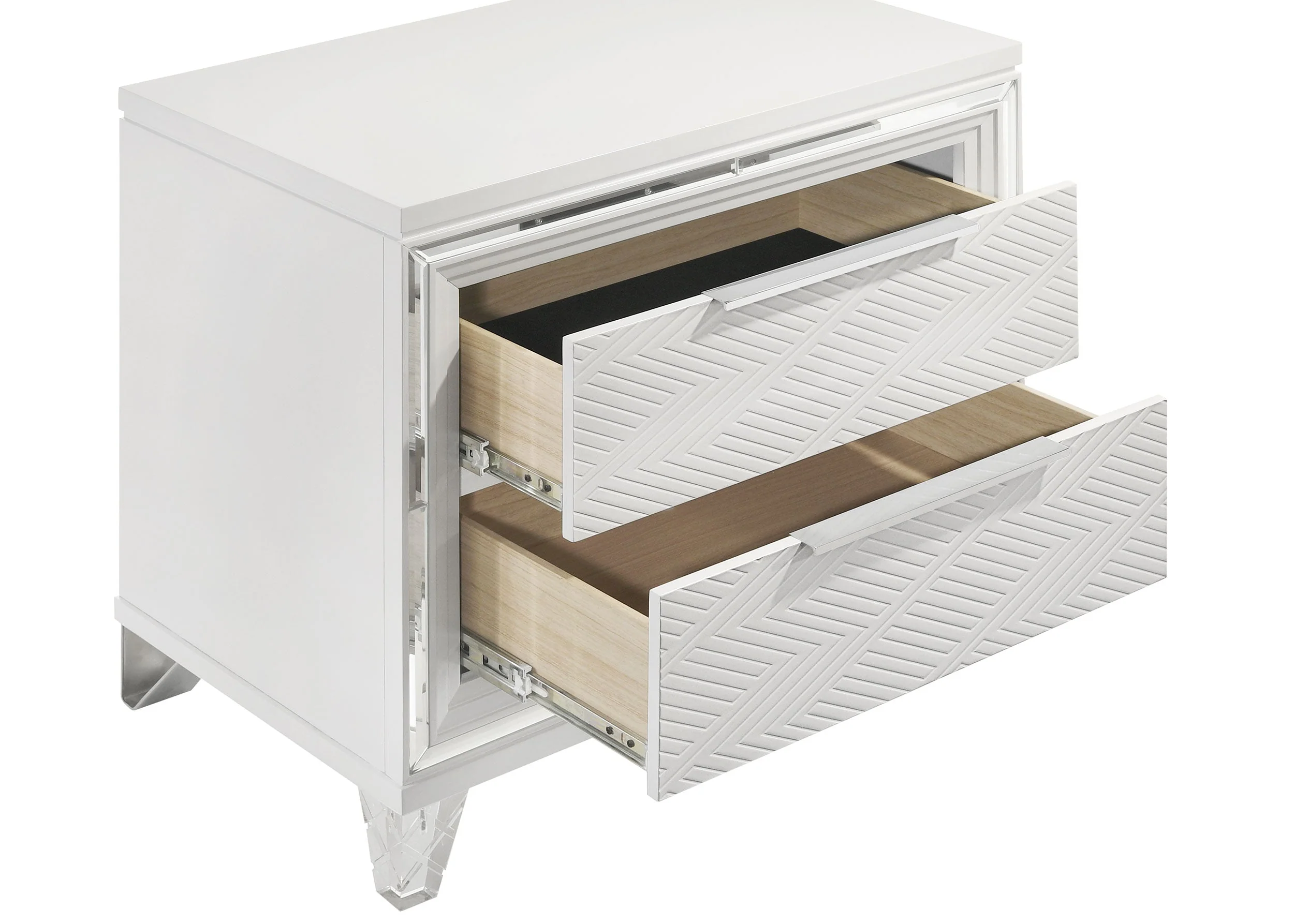 Marmore 2-drawer Nightstand Bedside Table White - Image 12