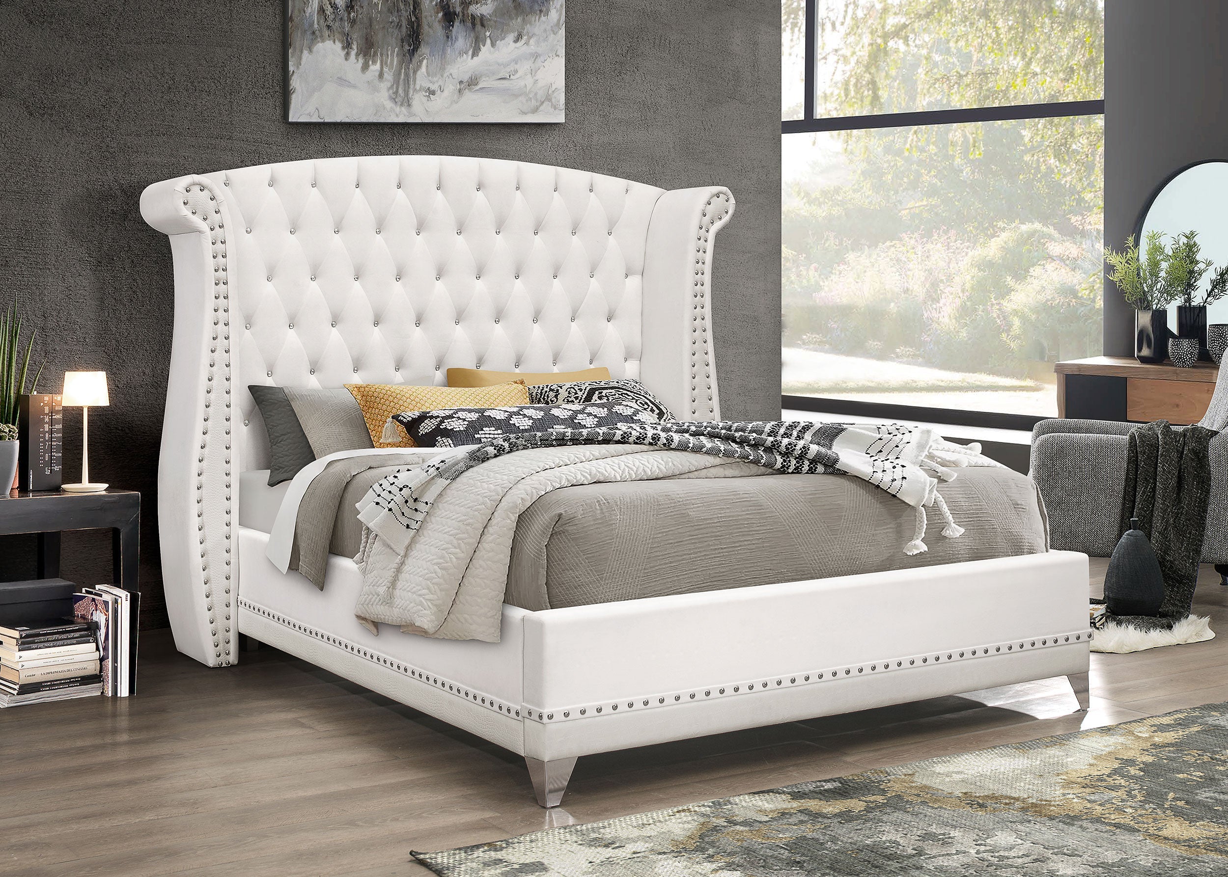 Barzini Upholstered Wingback Bed - Image 18