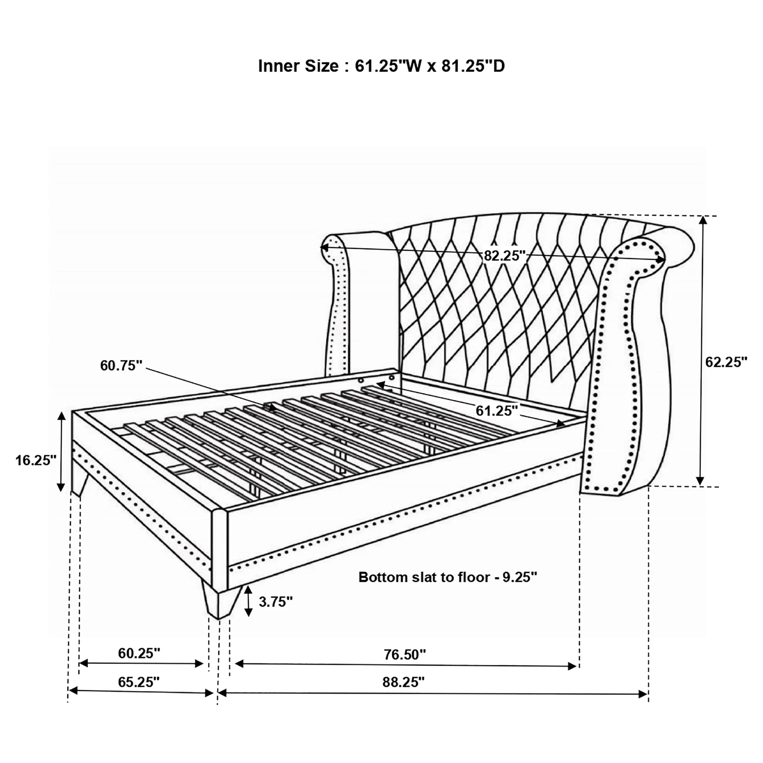 Barzini Upholstered Wingback Bed - Image 22