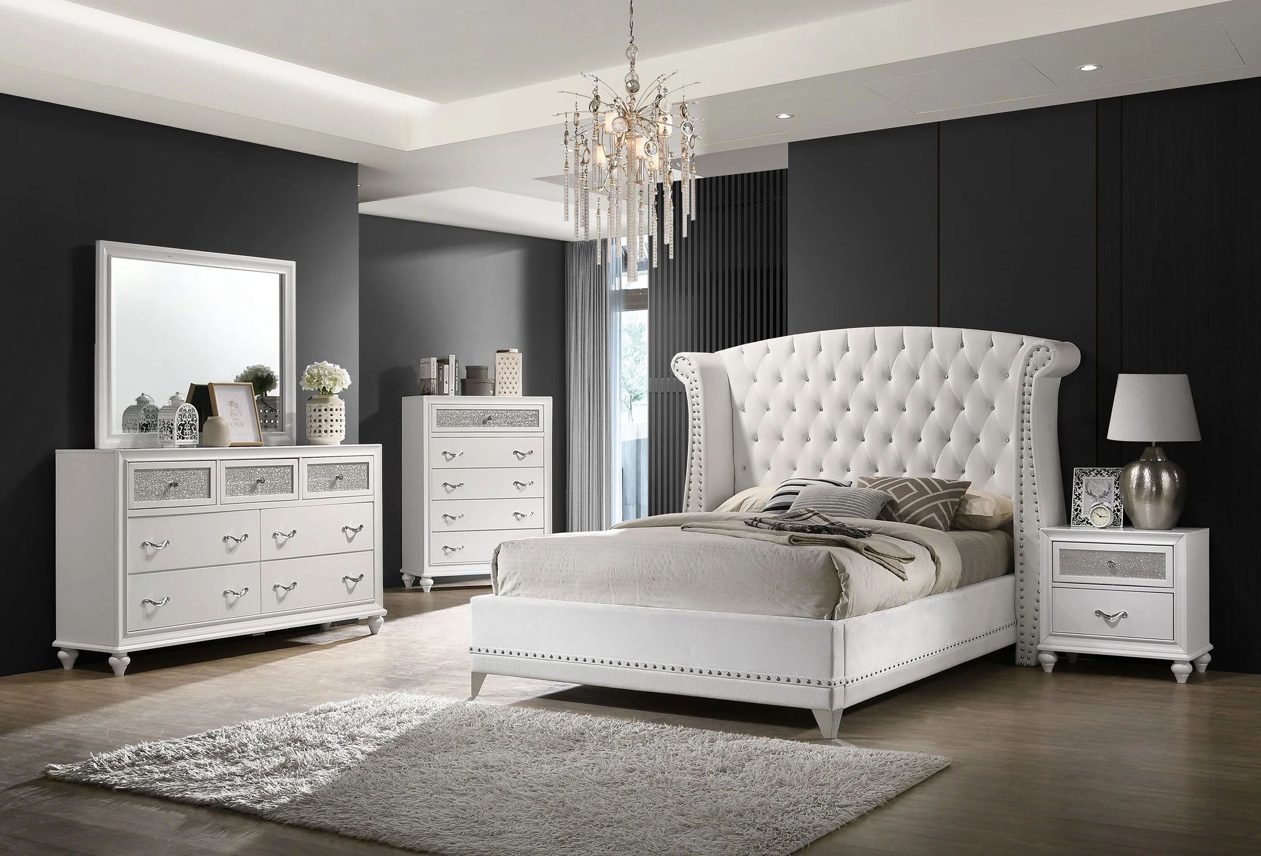 Barzini Upholstered Wingback Bed - Image 28