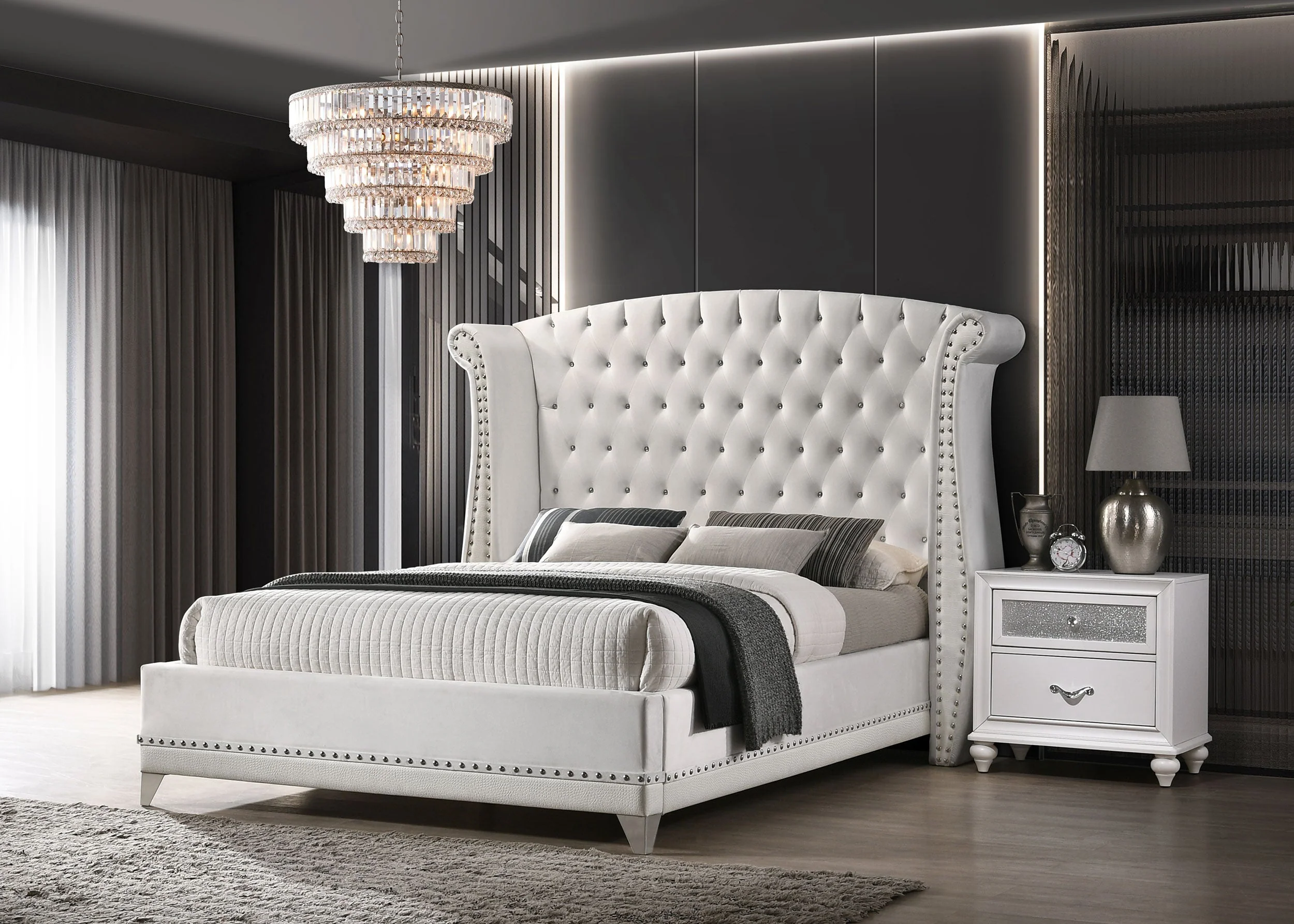 Barzini Upholstered Wingback Bed - Image 31