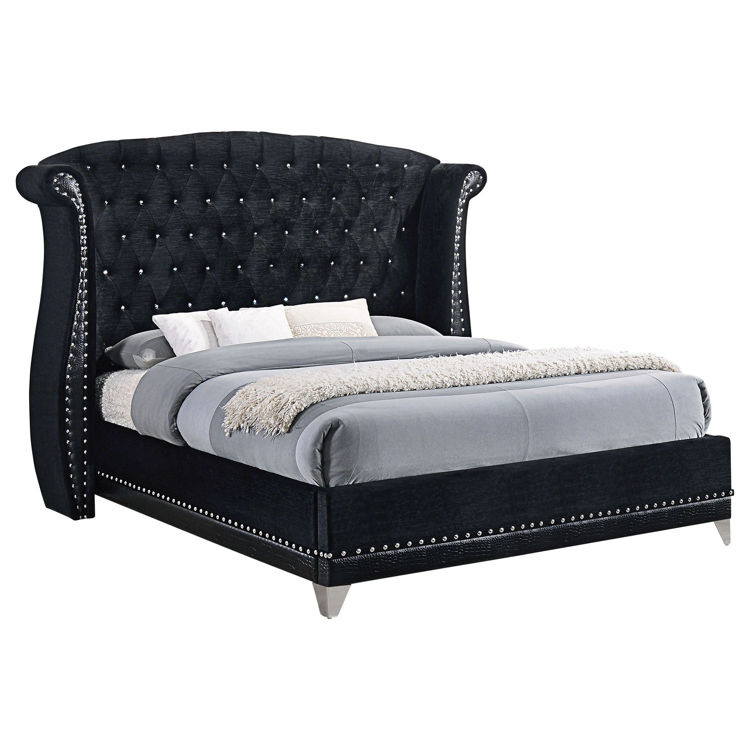 Barzini Upholstered Wingback Bed - Image 8