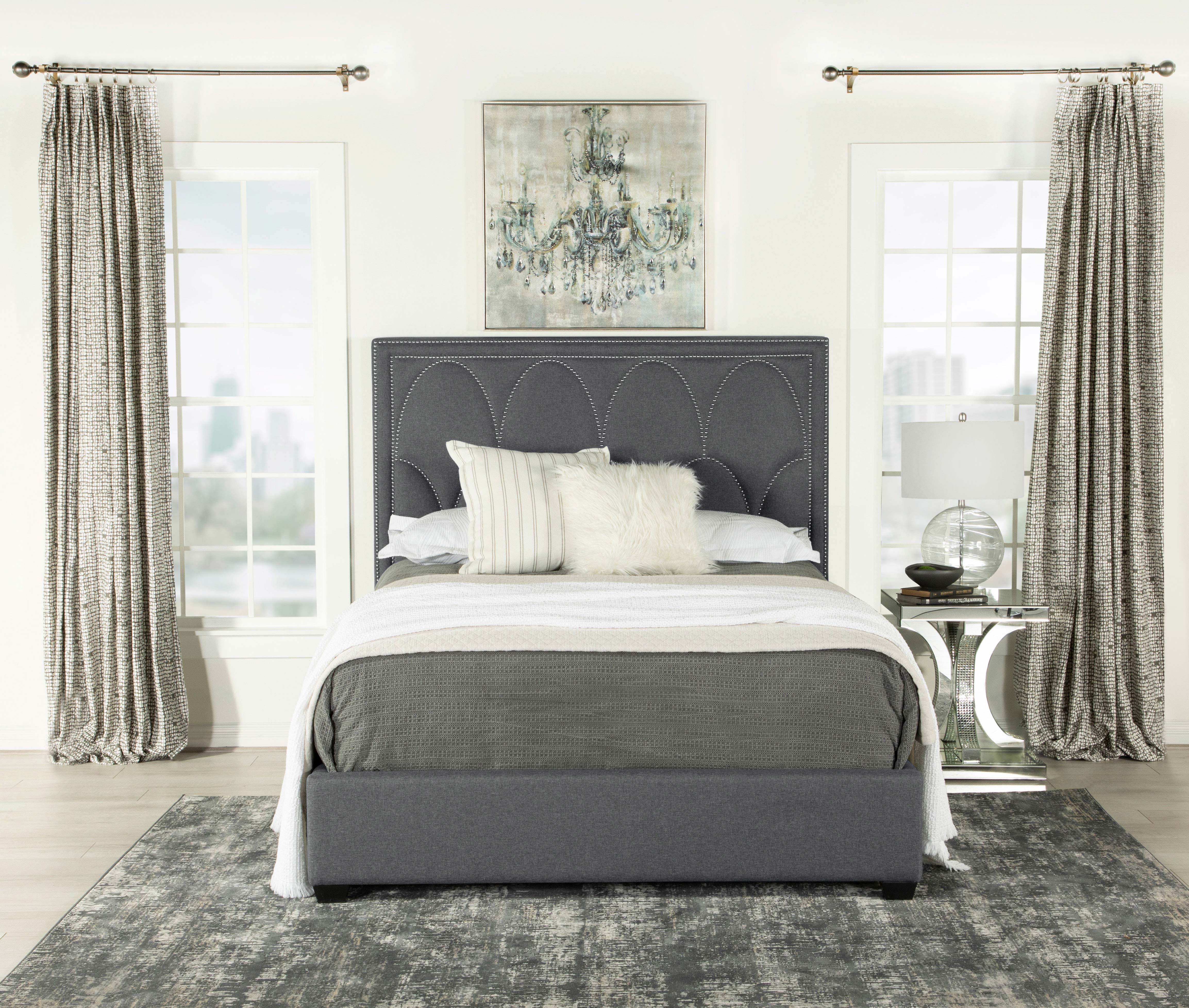 Bowfield Upholstered Panel Bed Charcoal - Image 24