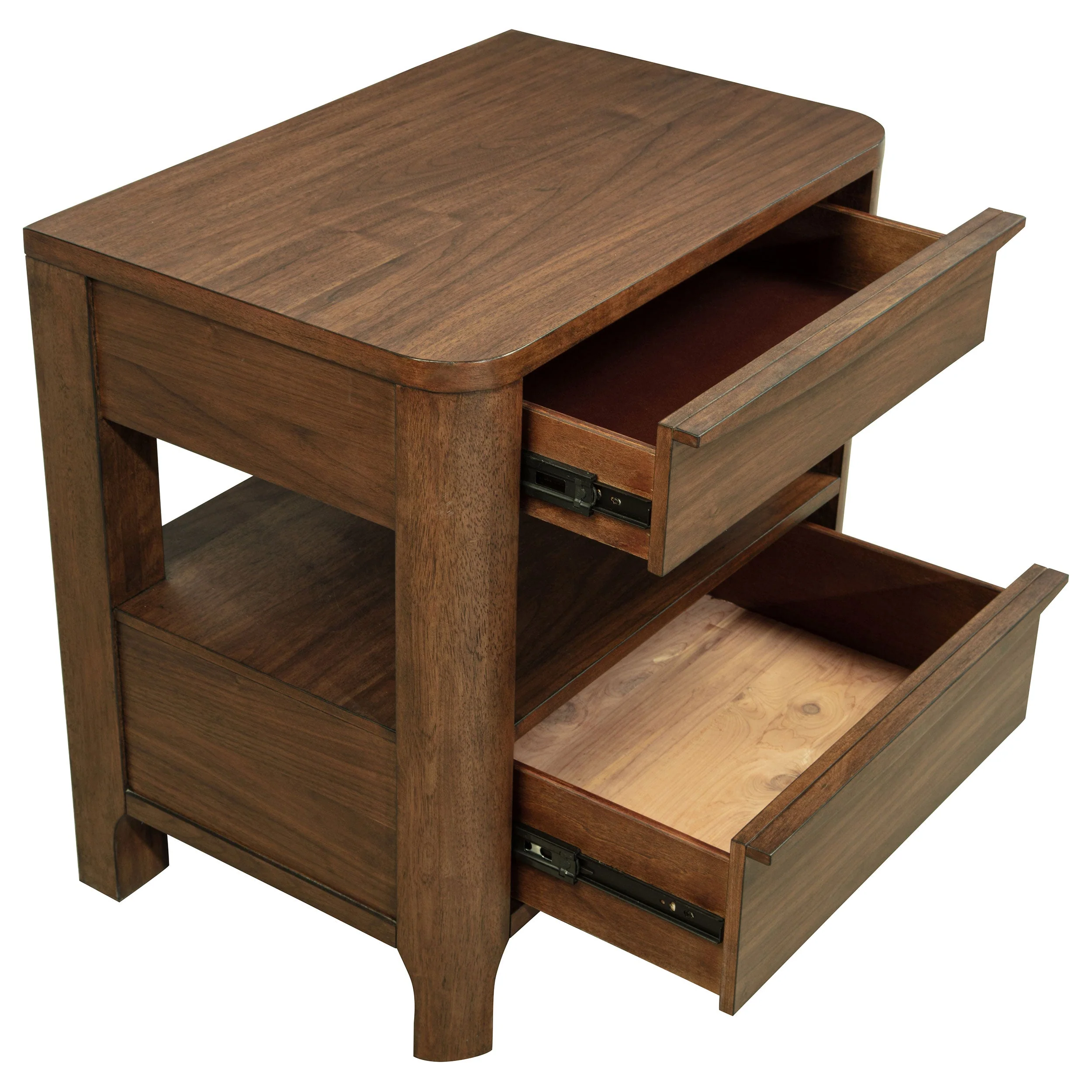 Maderia 2-drawer Nightstand Bedside Table Walnut - Image 12