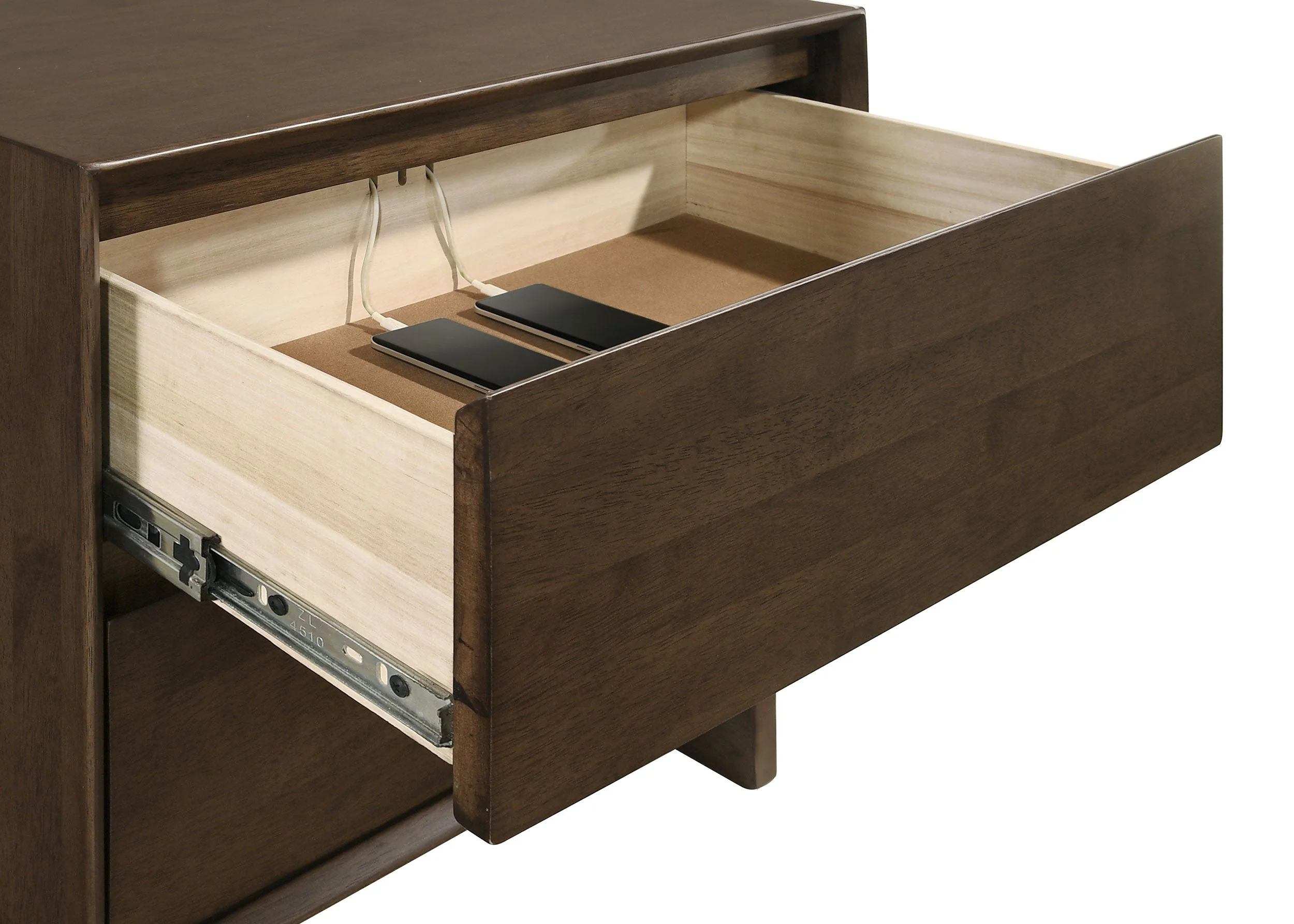Glenwood 2-drawer Nightstand Bedside Table Warm Brown - Image 11