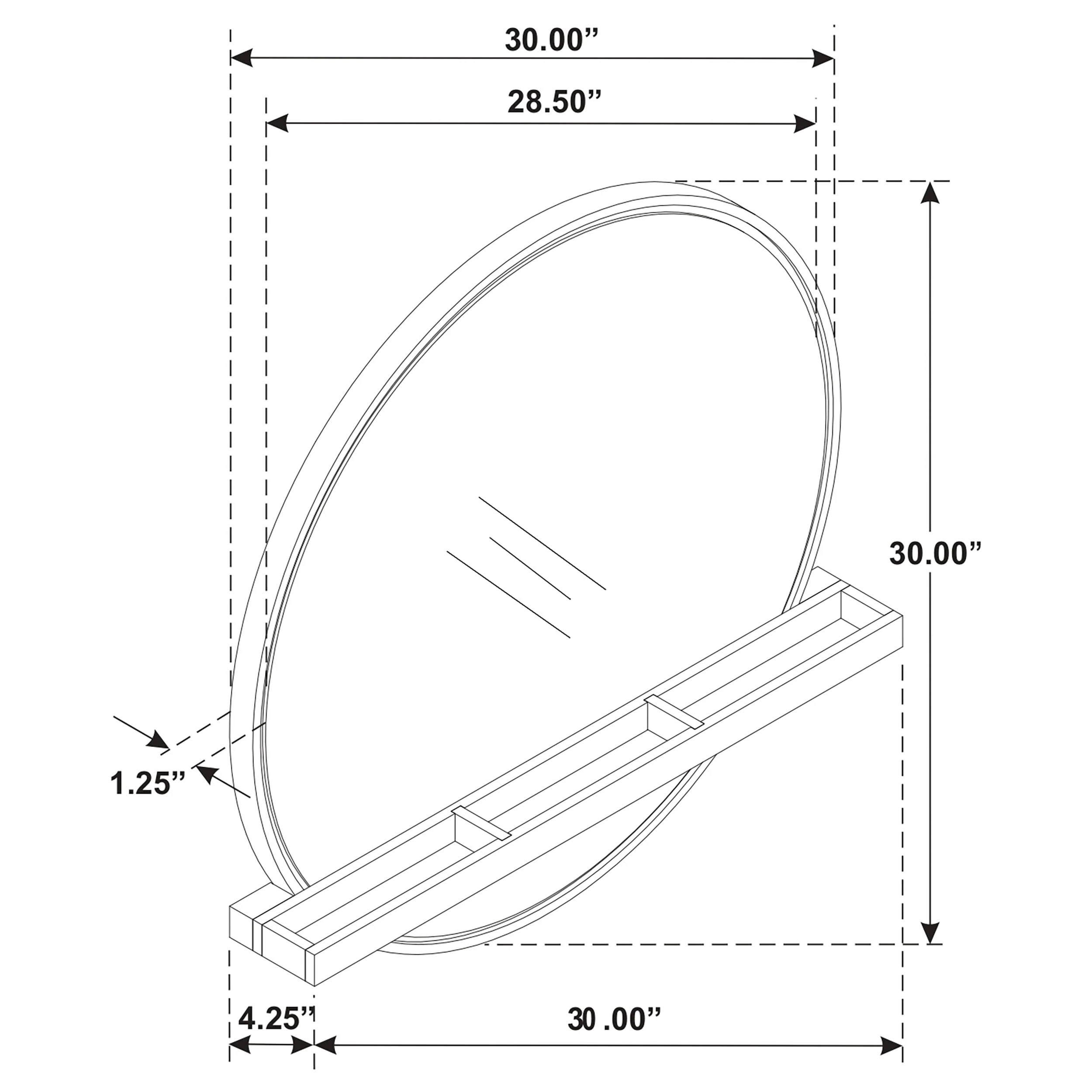 Arini Round Vanity Wall Mirror with Shelf - Image 13