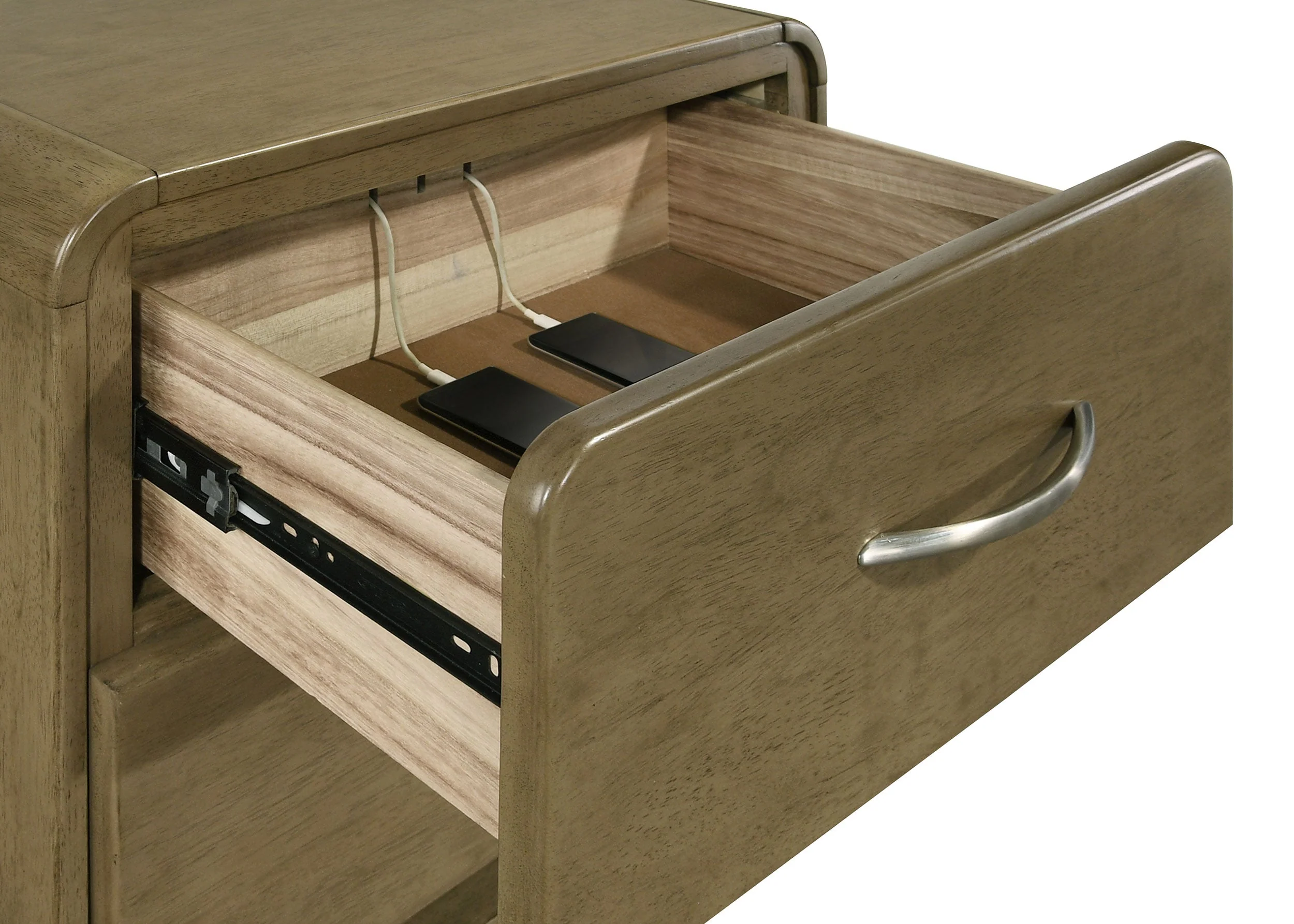 Amsbury 2-drawer Nightstand Bedside Table Nutmeg - Image 11