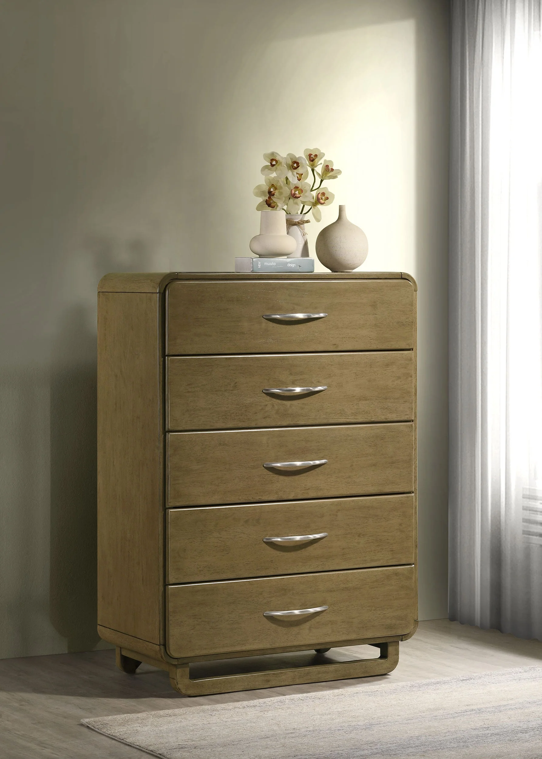Amsbury 5-drawer Chest of Drawers Nutmeg - Image 3