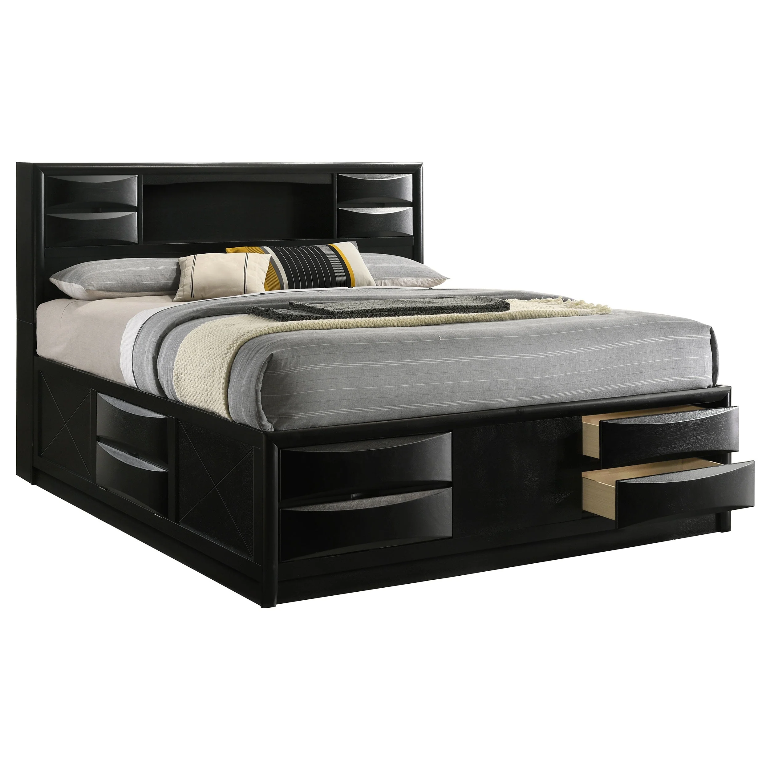 Briana Wood Storage Bookcase Bed - Image 11