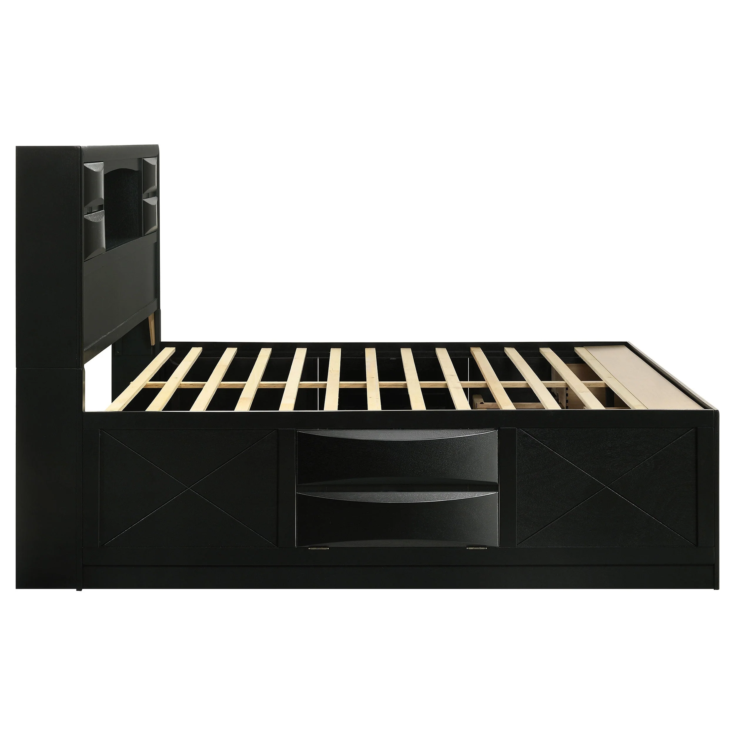 Briana Wood Storage Bookcase Bed - Image 21