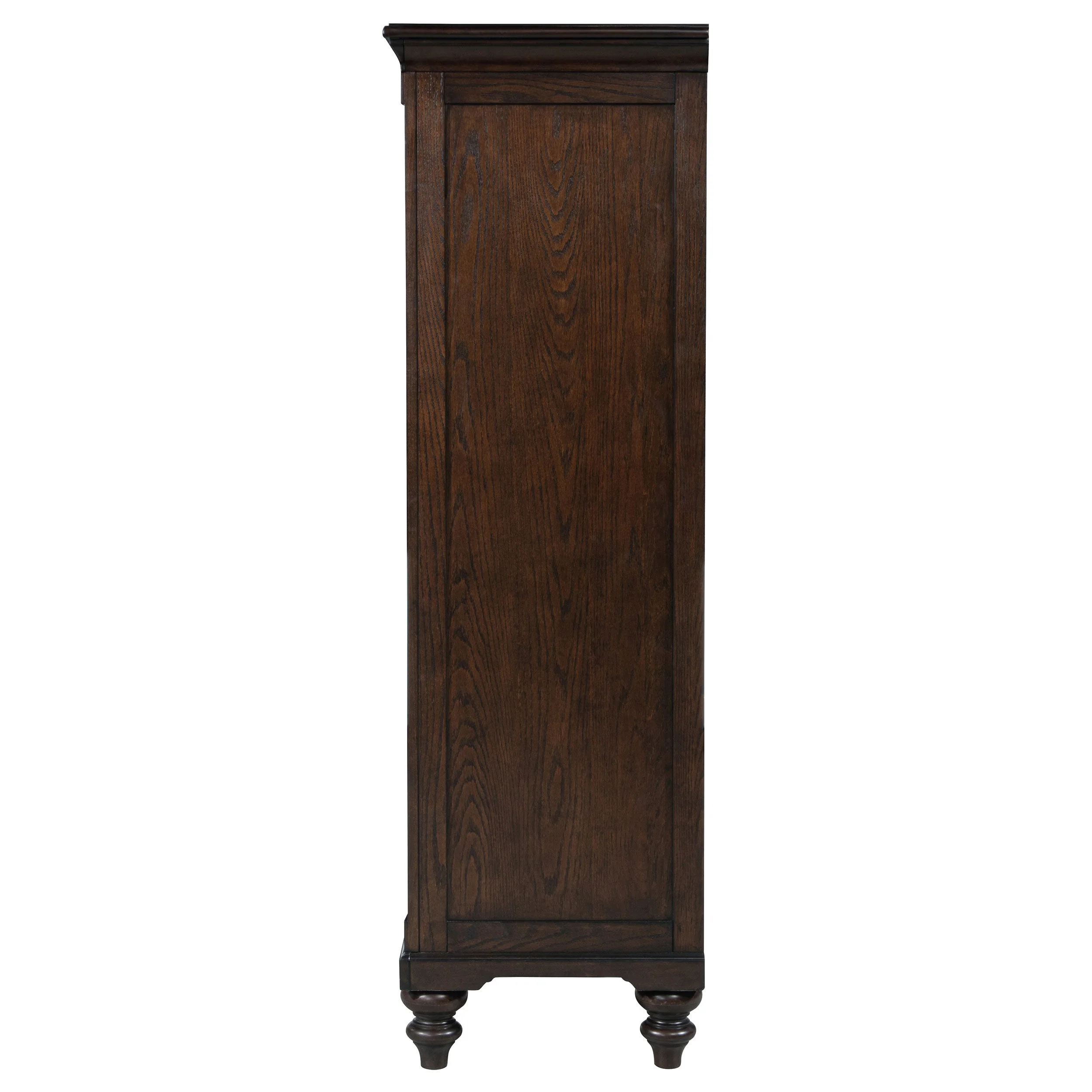 Andover 6-drawer Tempered Glass Door Chest Dark Oak - Image 5