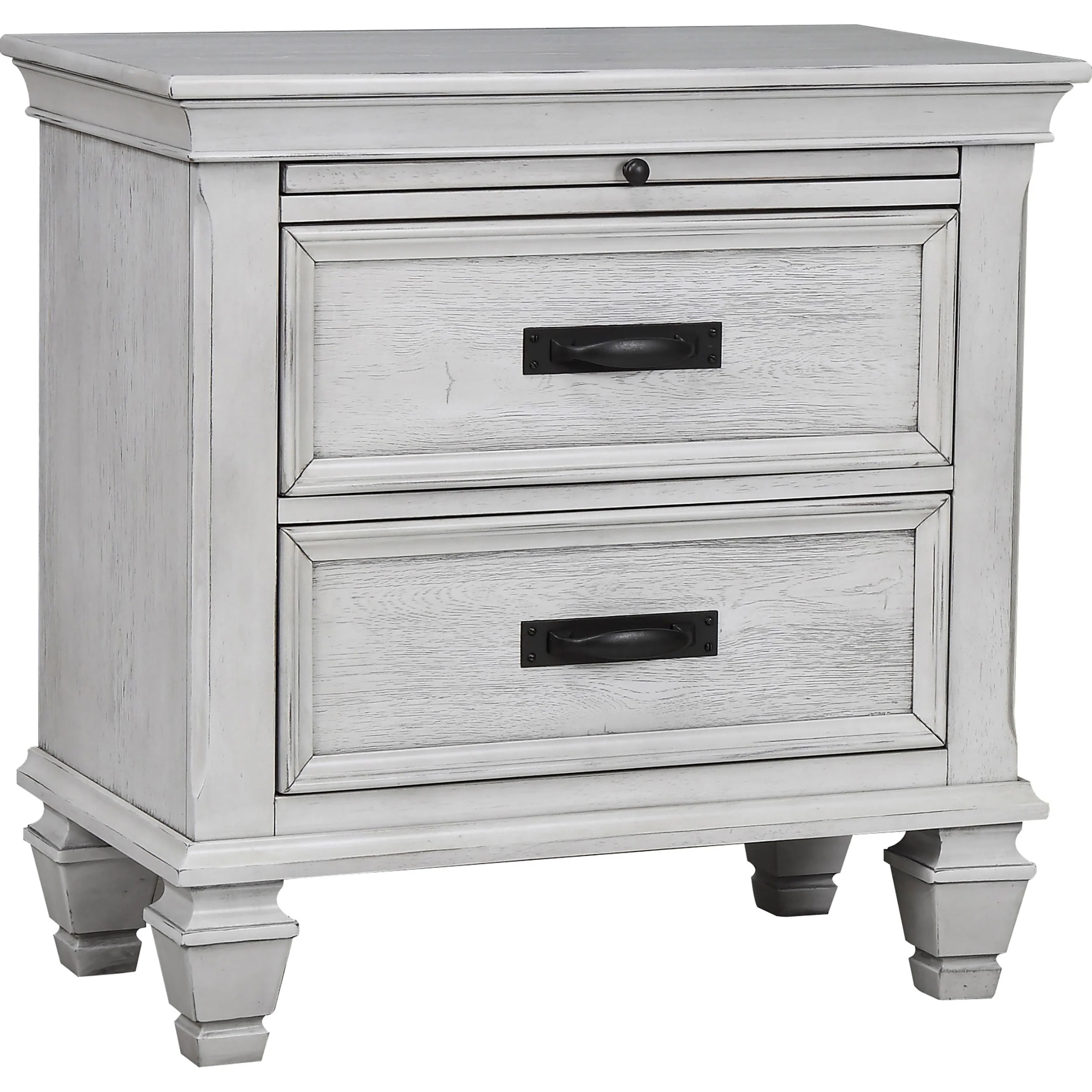Franco 2-drawer Nightstand Distressed White - Image 2