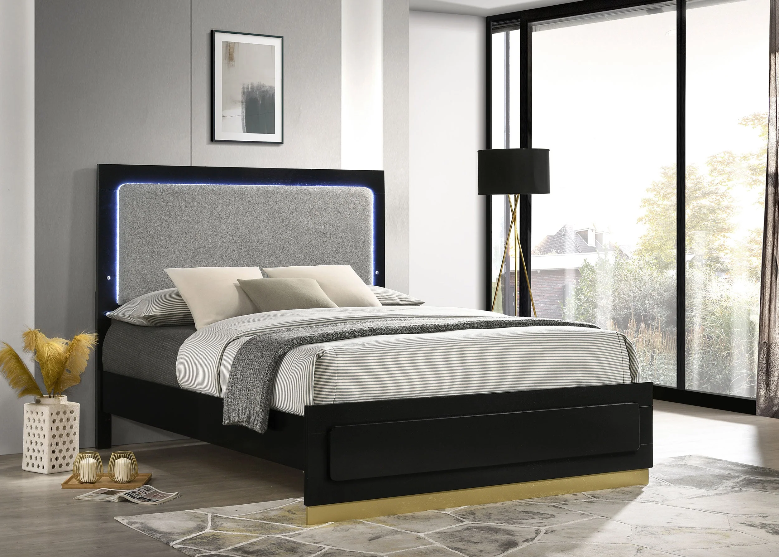 Caraway Wood LED Panel Bed - Image 14