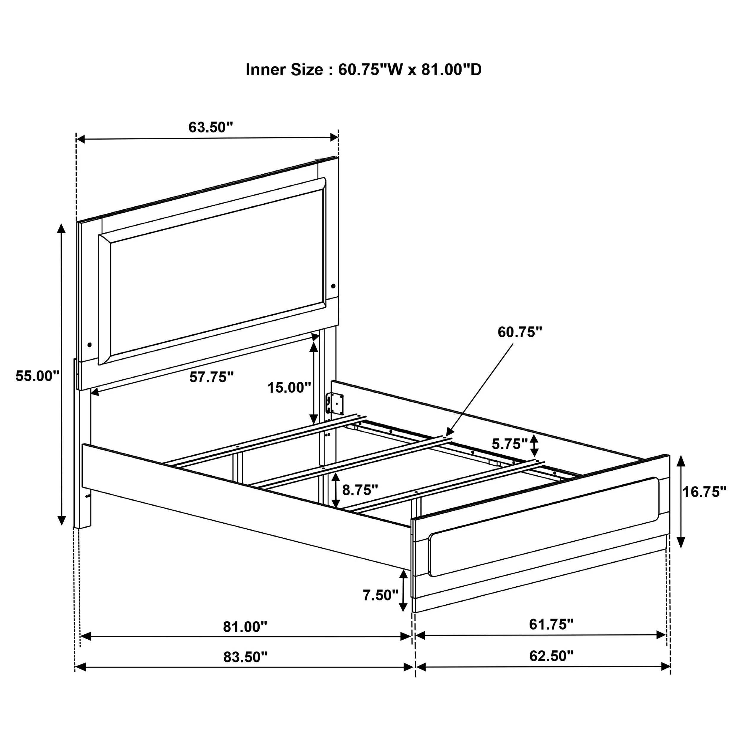 Caraway Wood LED Panel Bed - Image 46