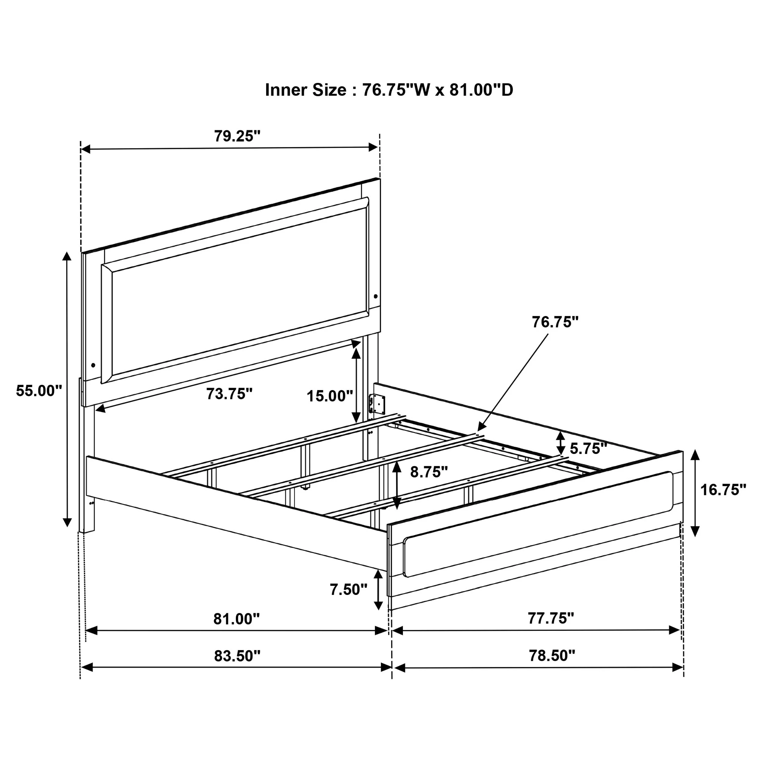 Caraway Wood LED Panel Bed - Image 47