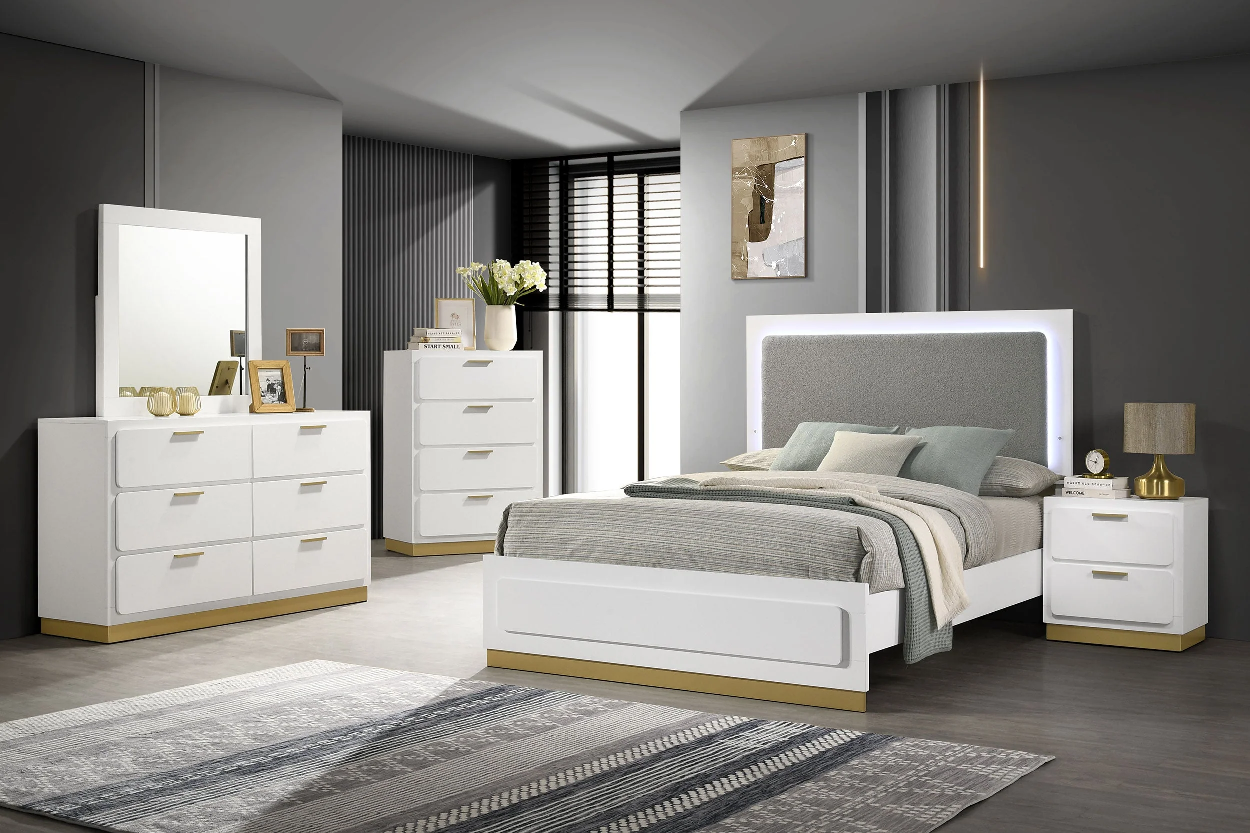 Caraway Wood LED Panel Bed - Image 53