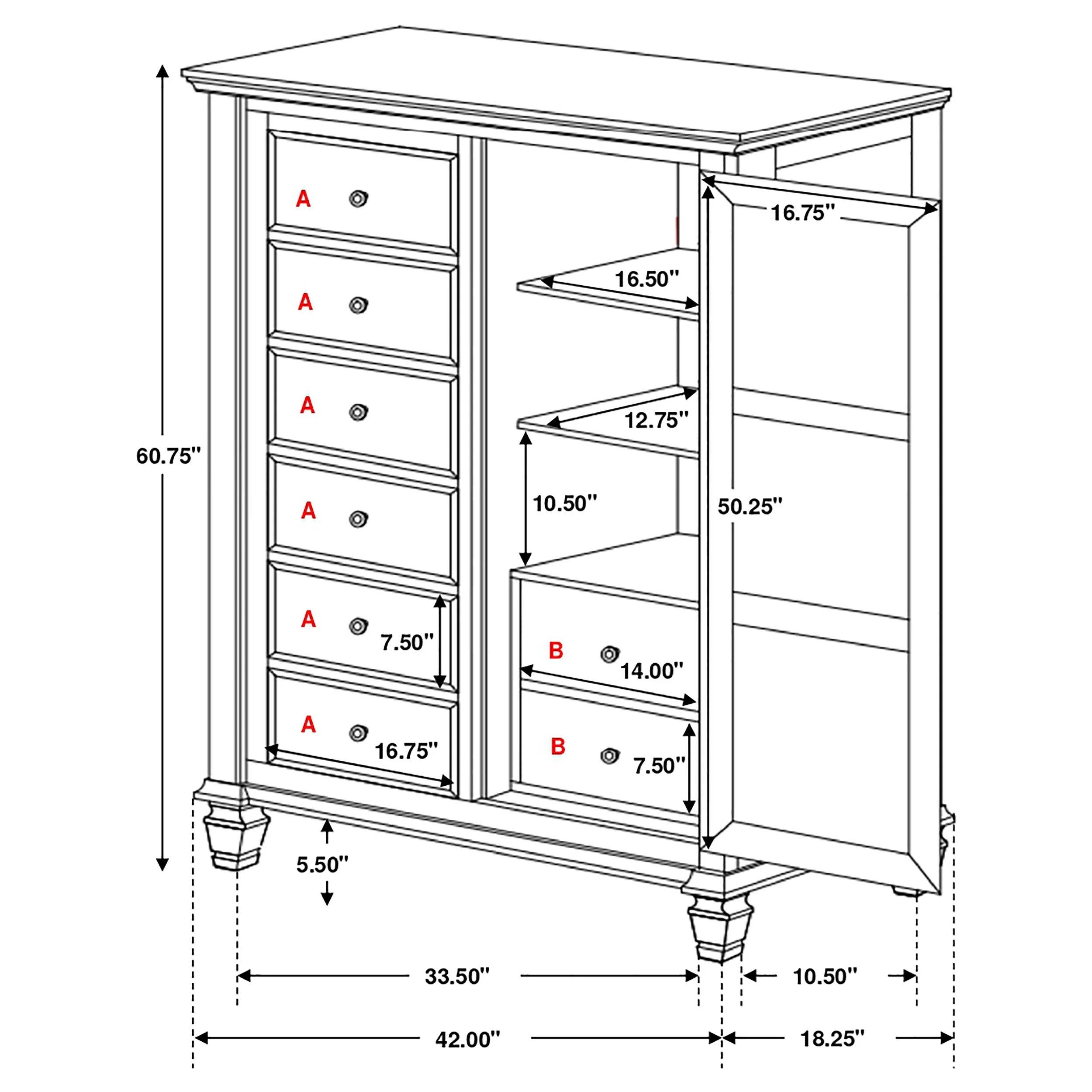 Sandy Beach 8-drawer Door Chest - Image 12
