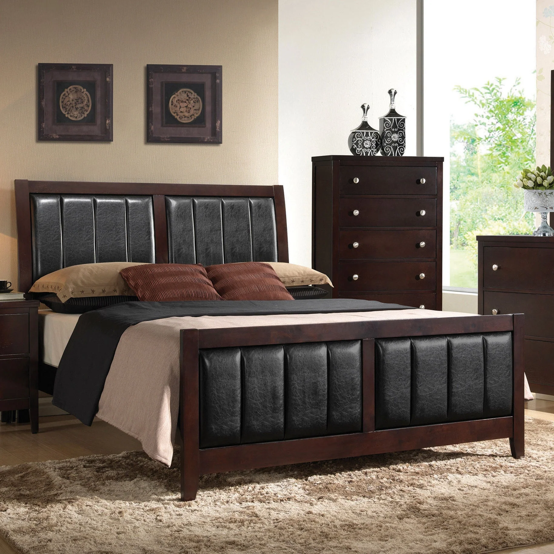 Carlton Wood Panel Bed Cappuccino - Image 13