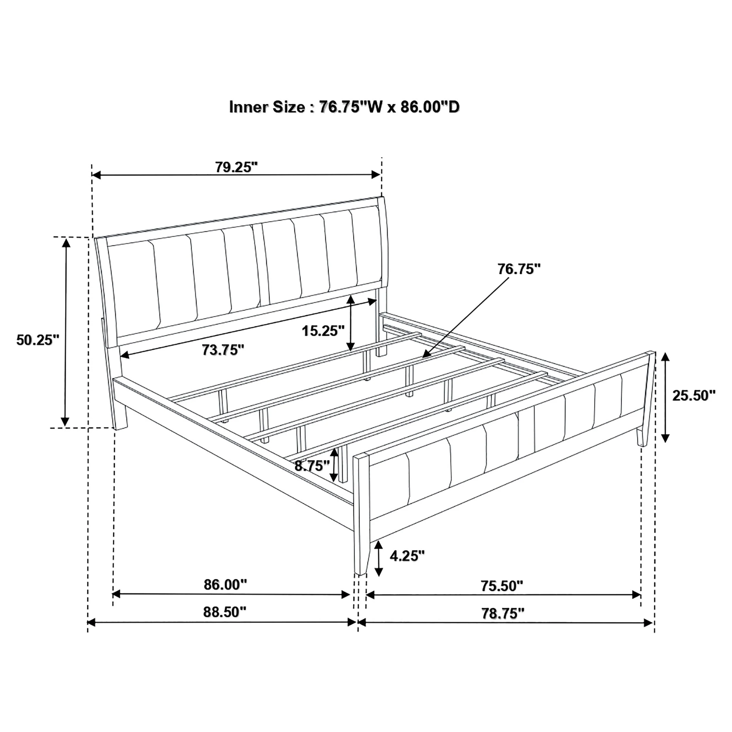 Carlton Wood Panel Bed Cappuccino - Image 43