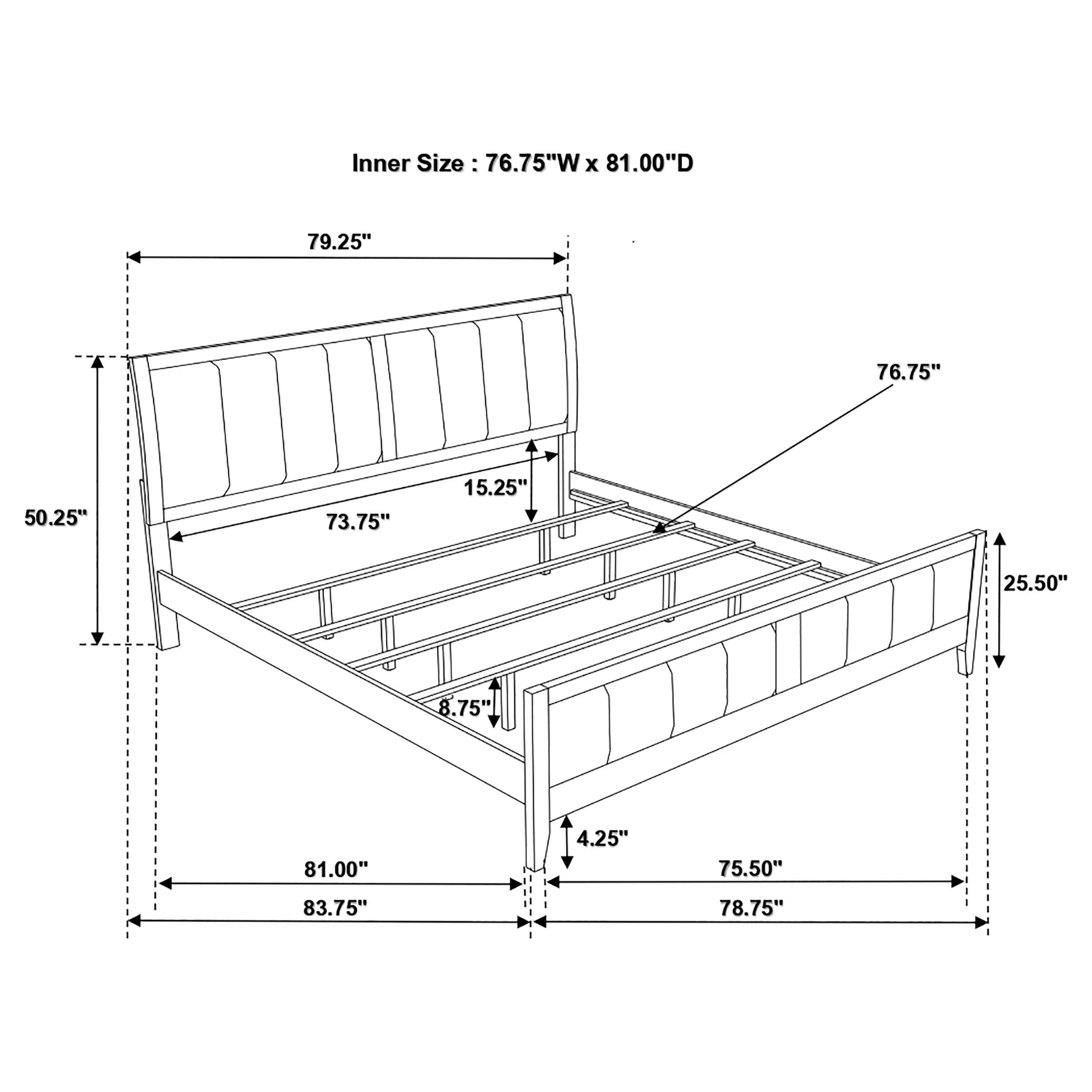Carlton Wood Panel Bed Cappuccino - Image 52