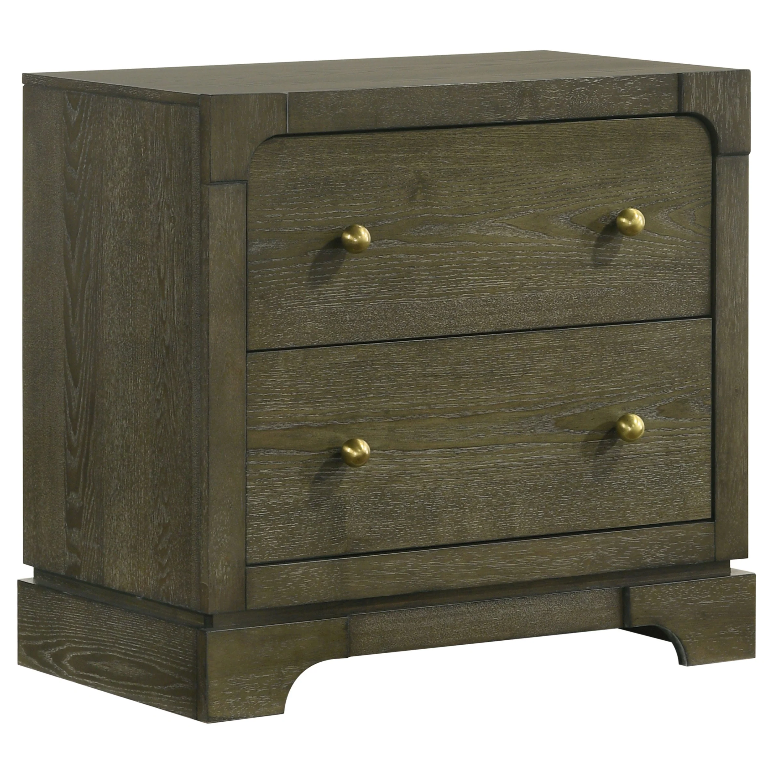 Gran Park 2-drawer Nightstand Bedside Table Dark Cocoa - Image 2