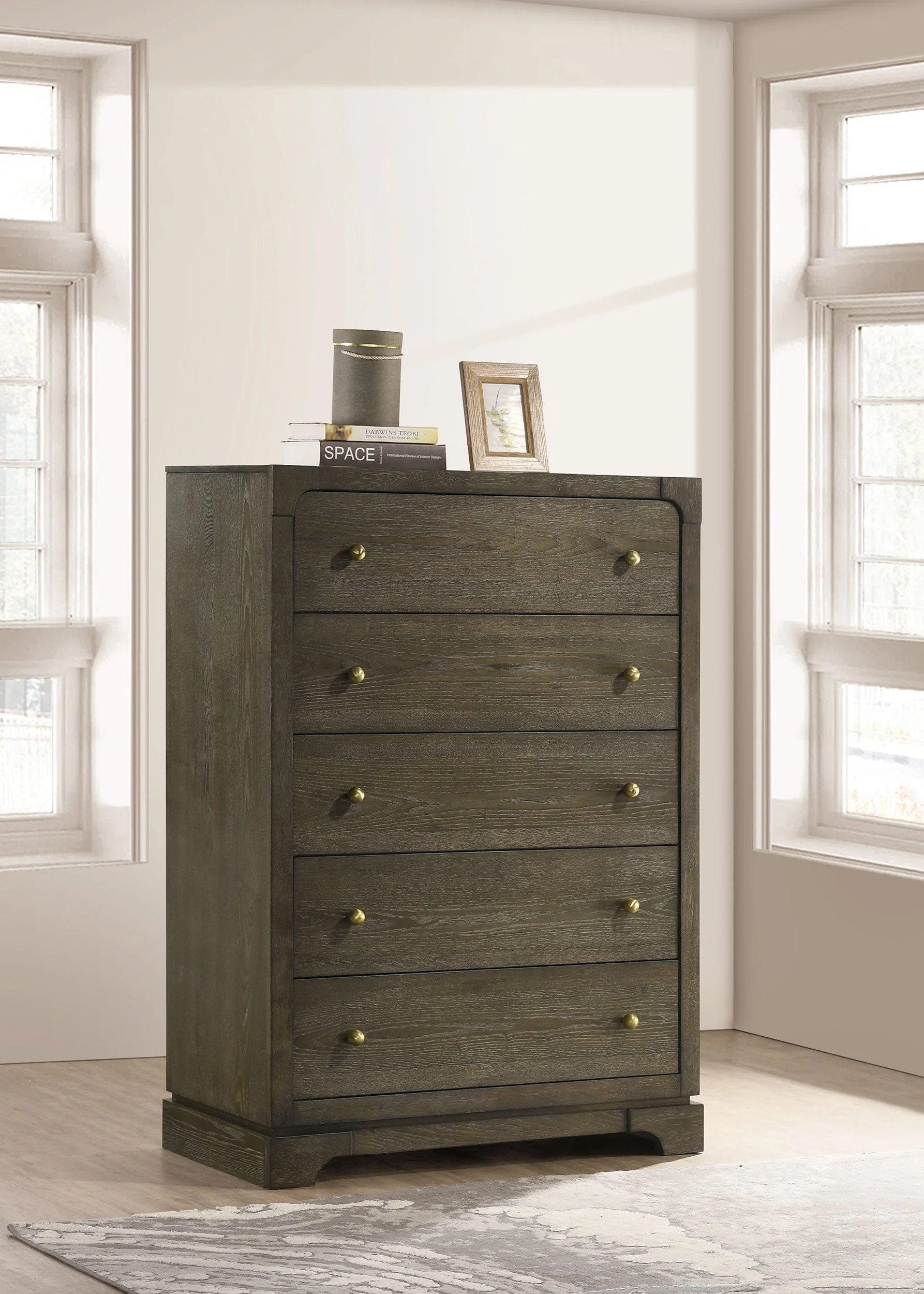 Gran Park 5-drawer Bedroom Chest of Drawers Dark Cocoa - Image 3