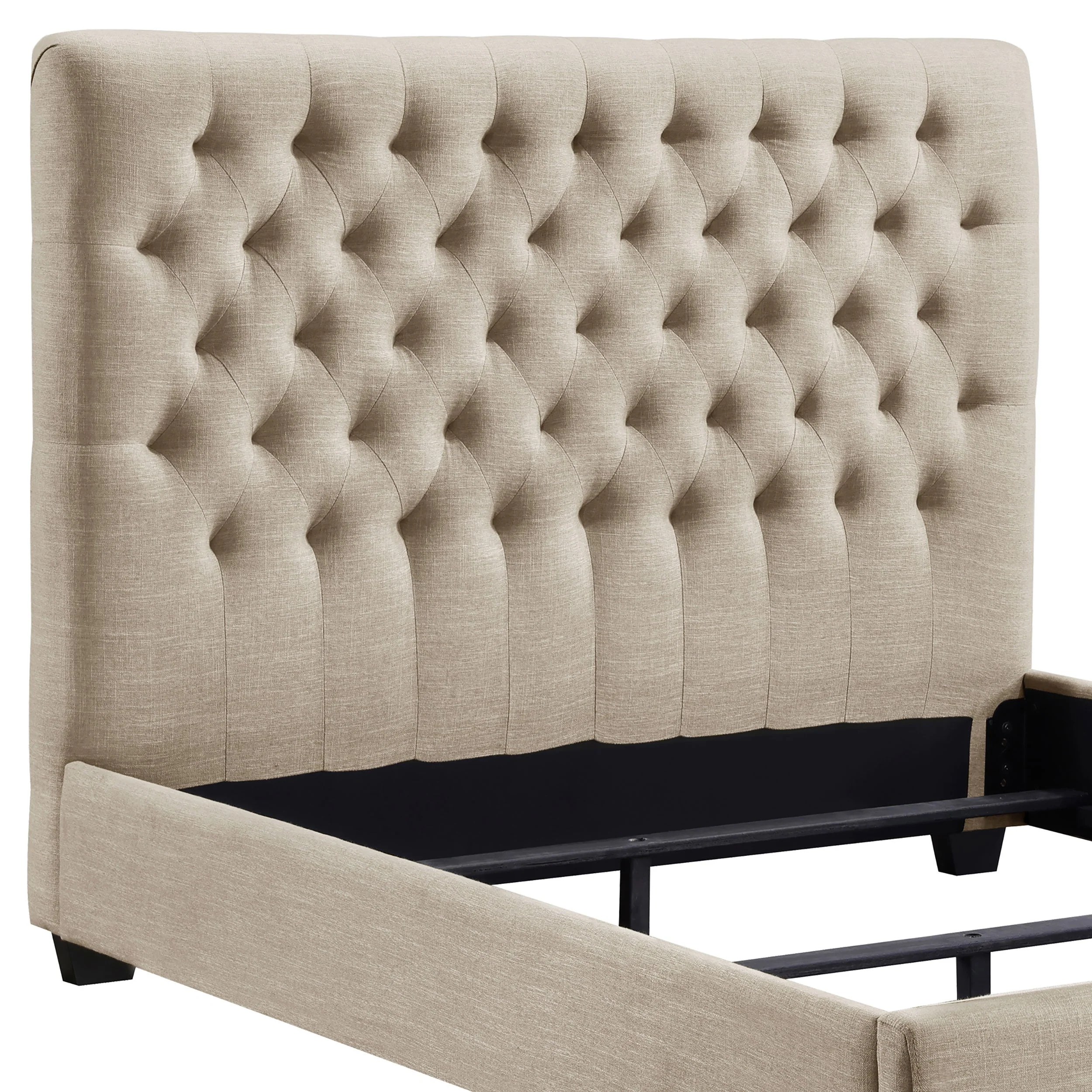 Chloe Upholstered Panel Bed Oatmeal - Image 21