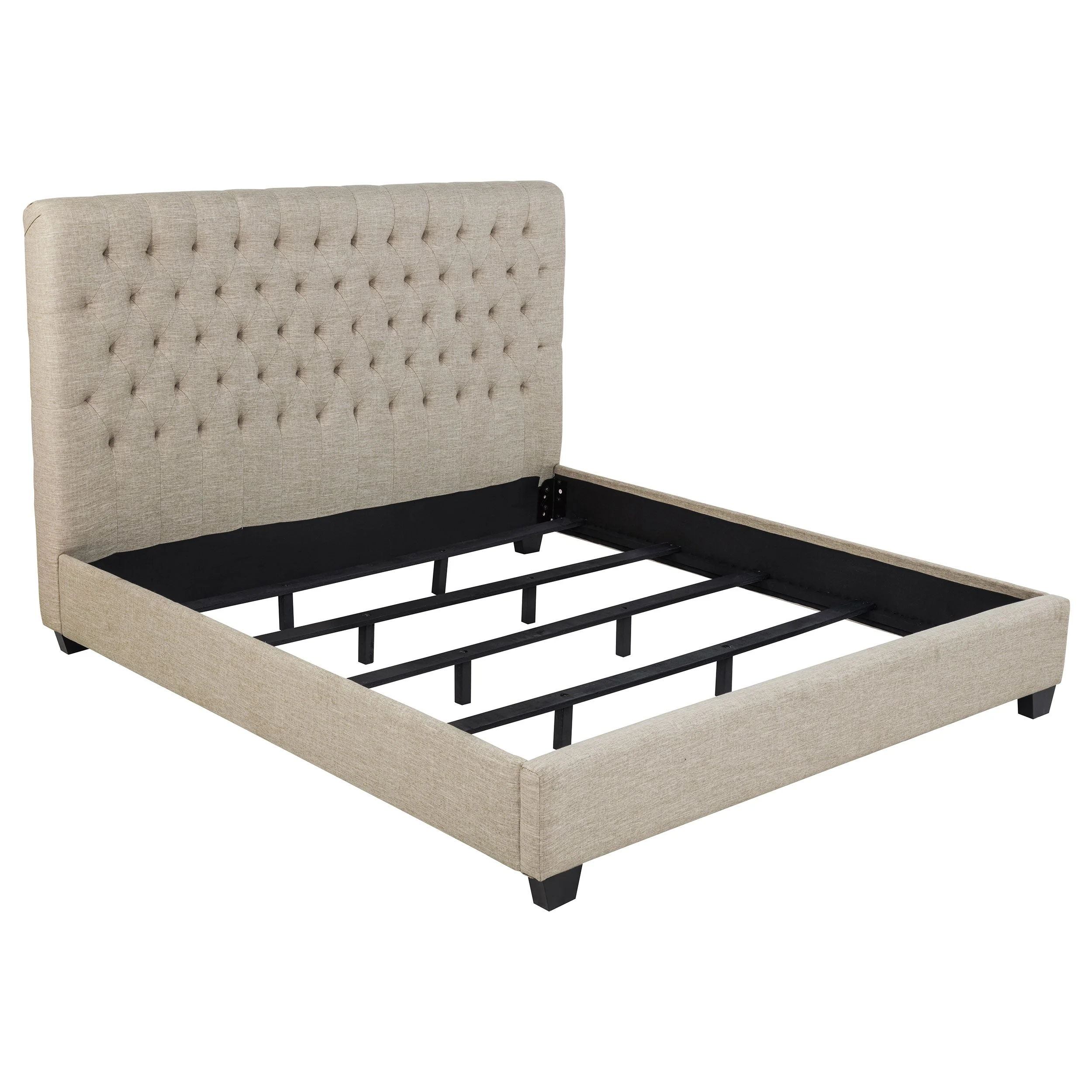 Chloe Upholstered Panel Bed Oatmeal - Image 6