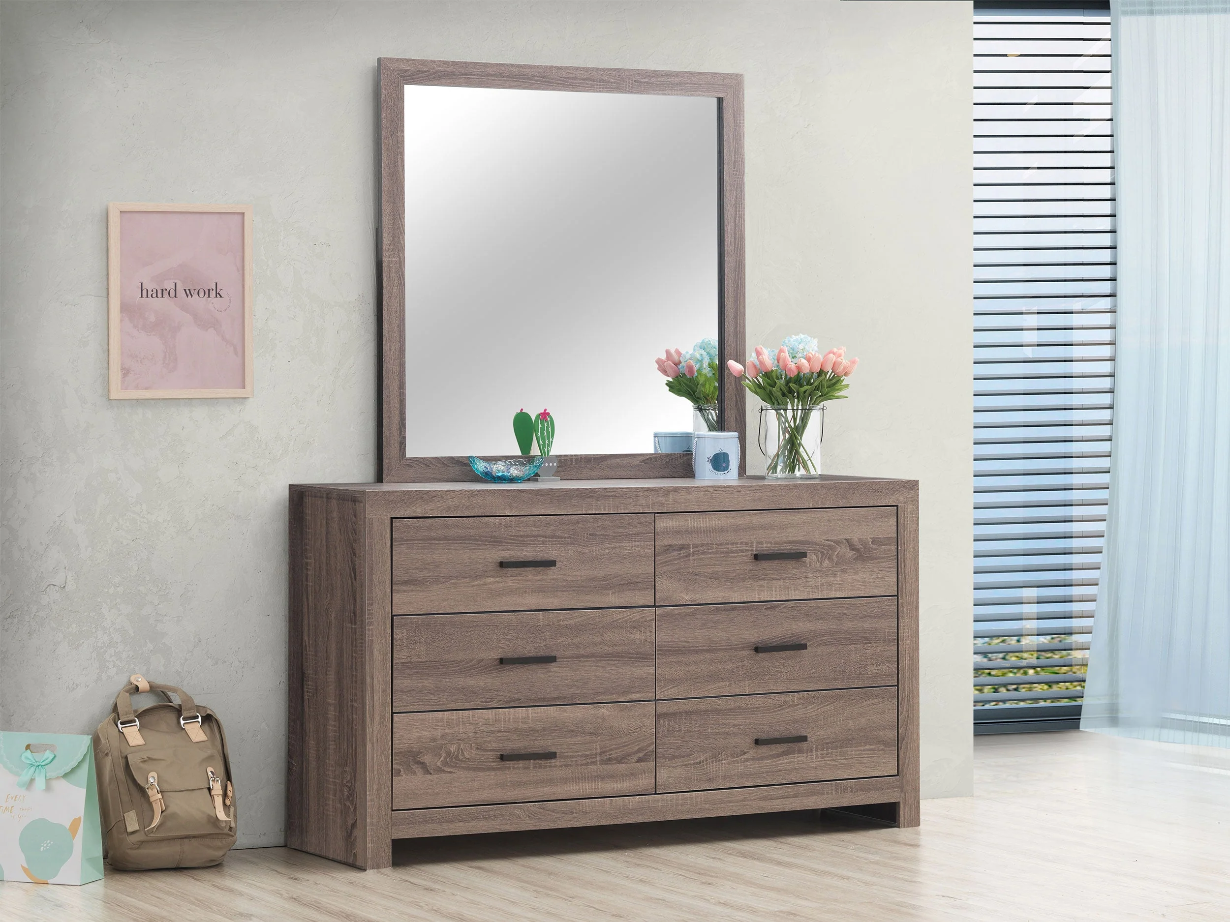 Brantford 6-drawer Dresser with Mirror - Image 5
