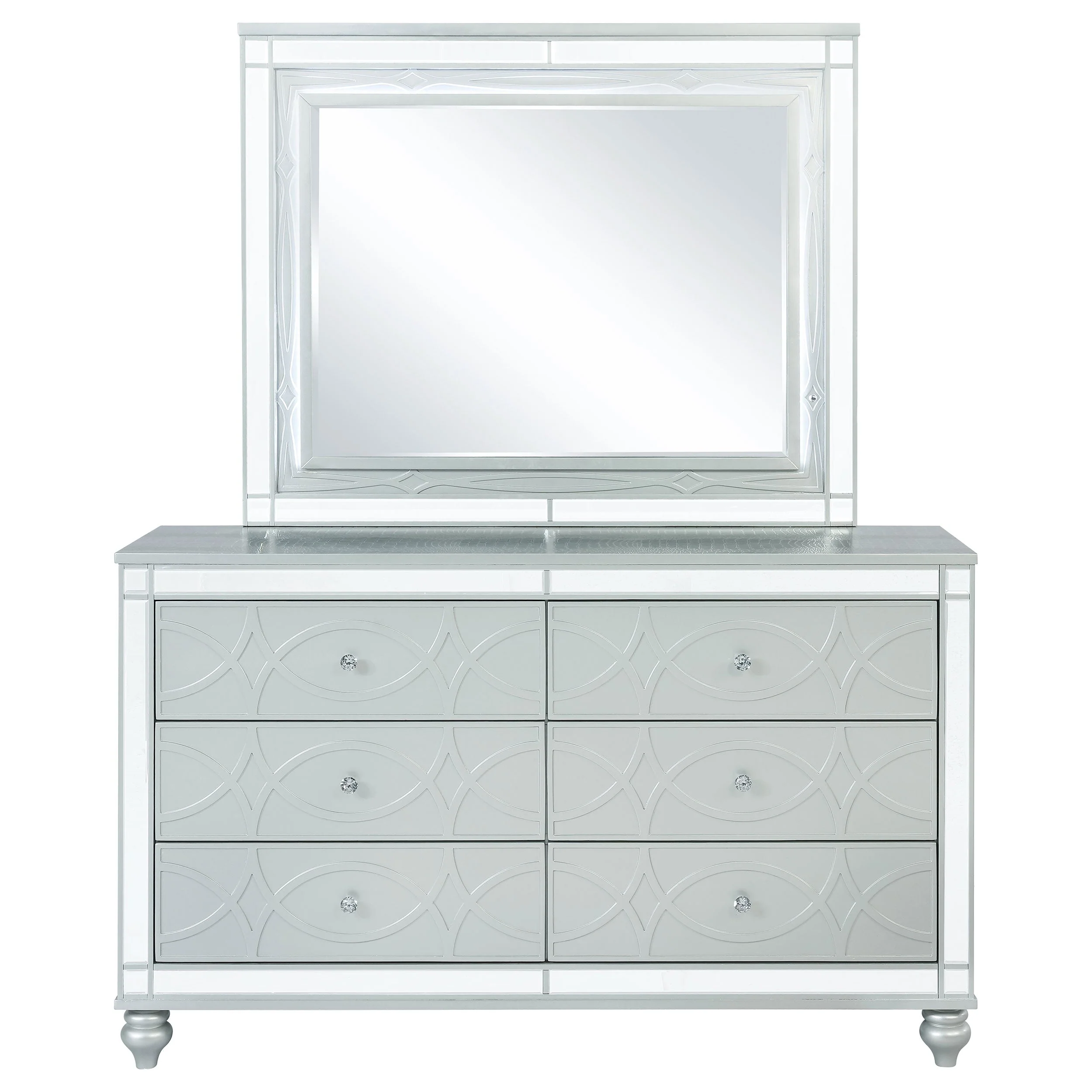 Gunnison 6-drawer Dresser with Mirror Silver Metallic - Image 4