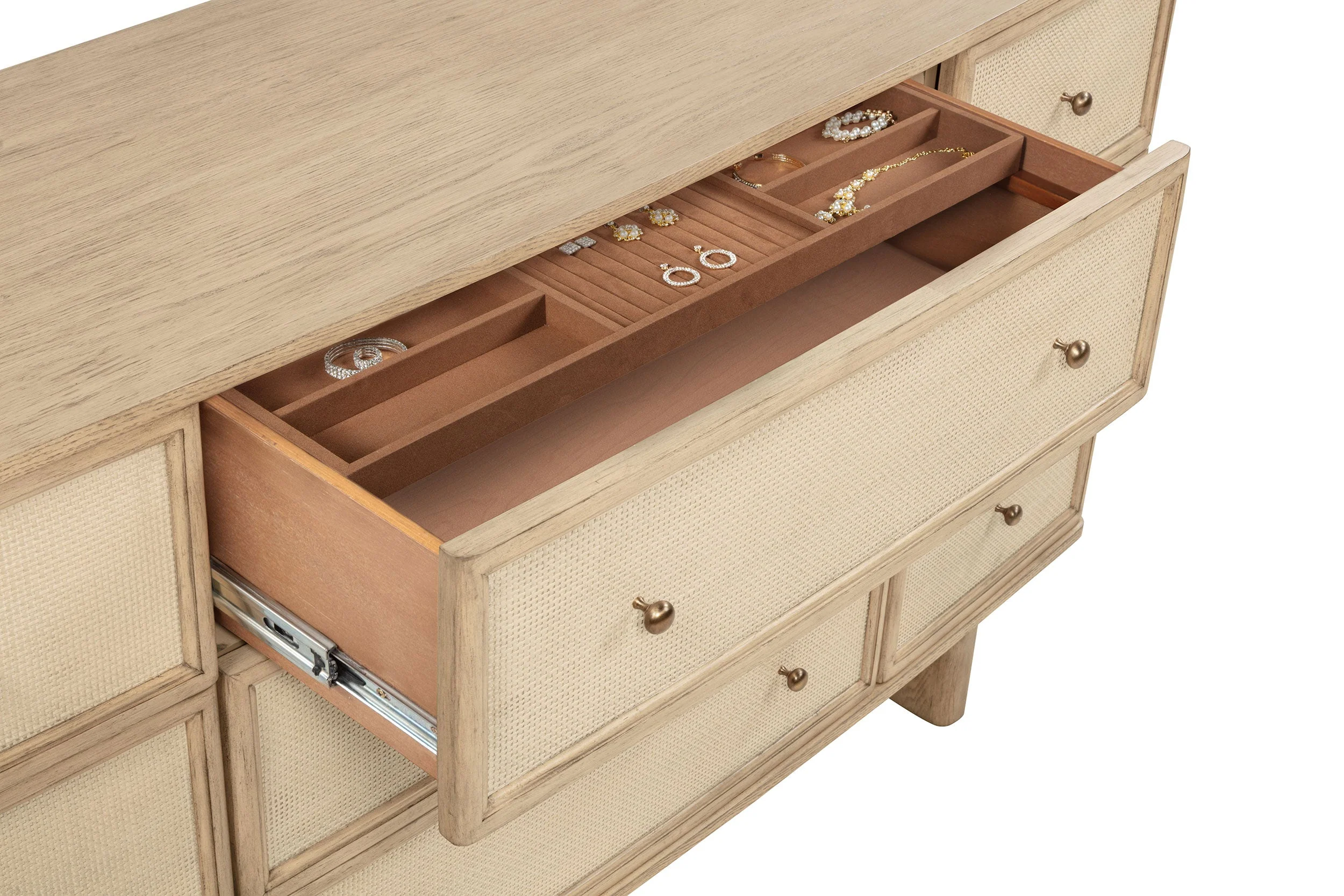 Kailani 9-drawer Dresser and Mirror Beige Oak - Image 11