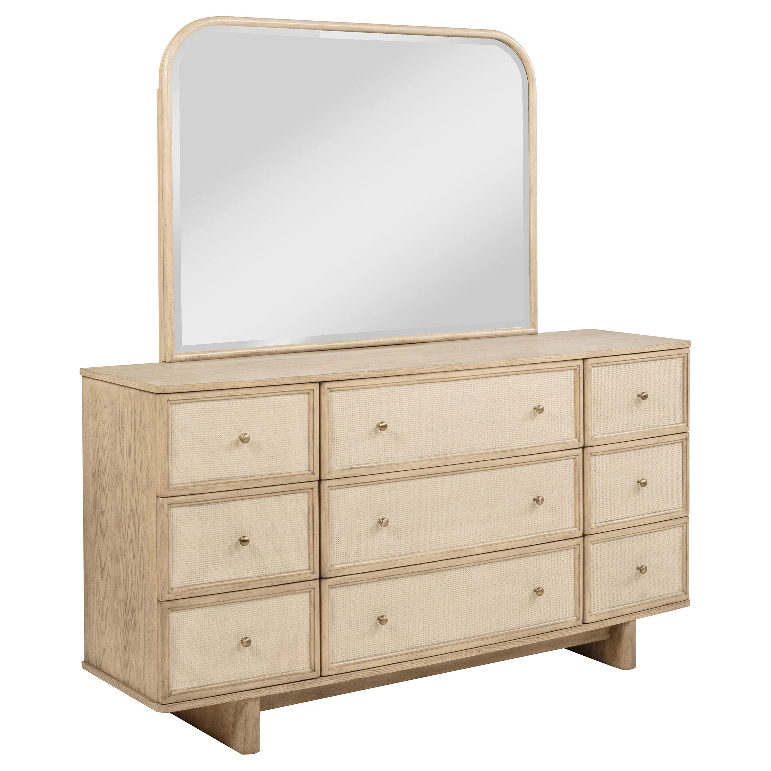 Kailani 9-drawer Dresser and Mirror Beige Oak - Image 2