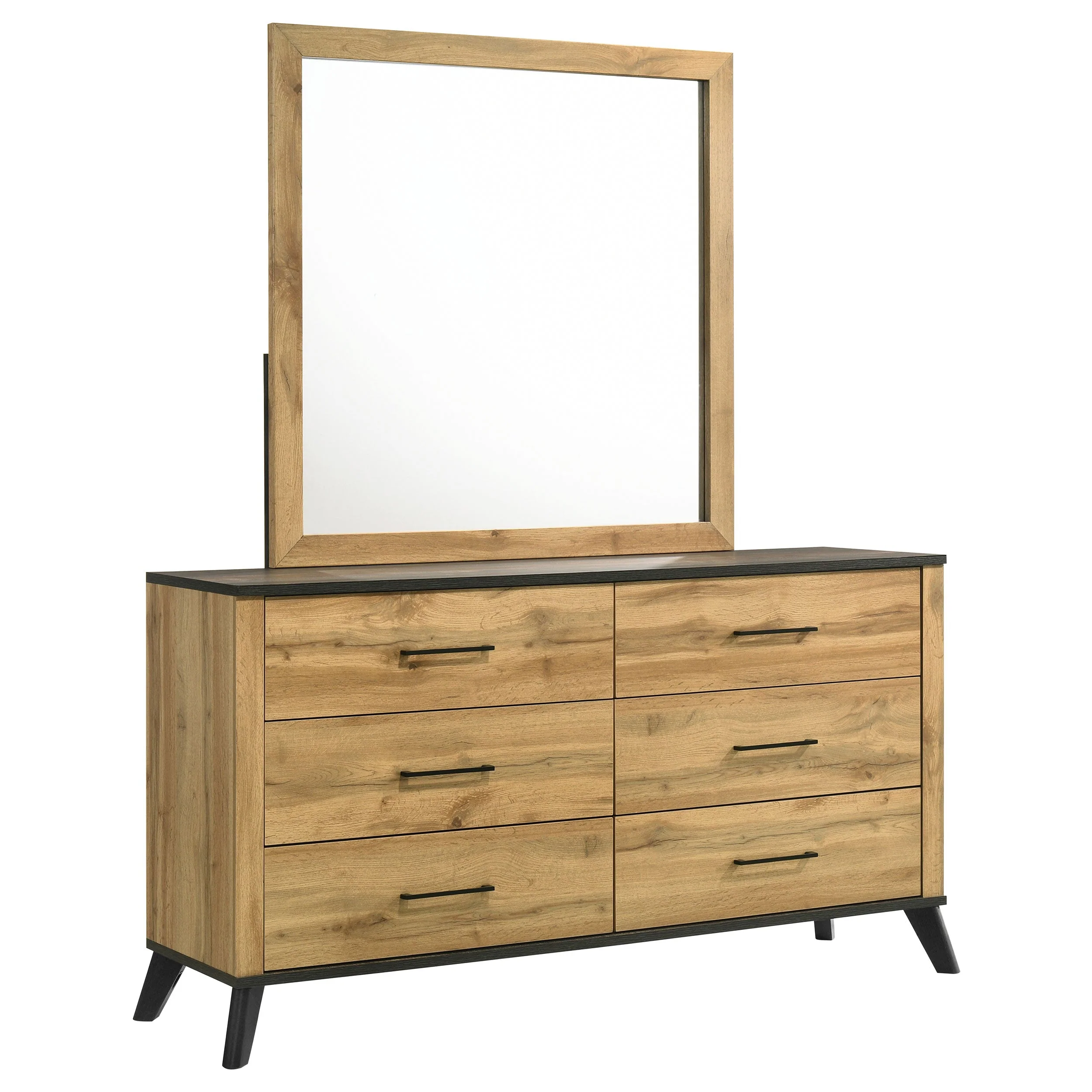 Kaywood 6-drawer Dresser and Mirror Natural Pine - Image 2