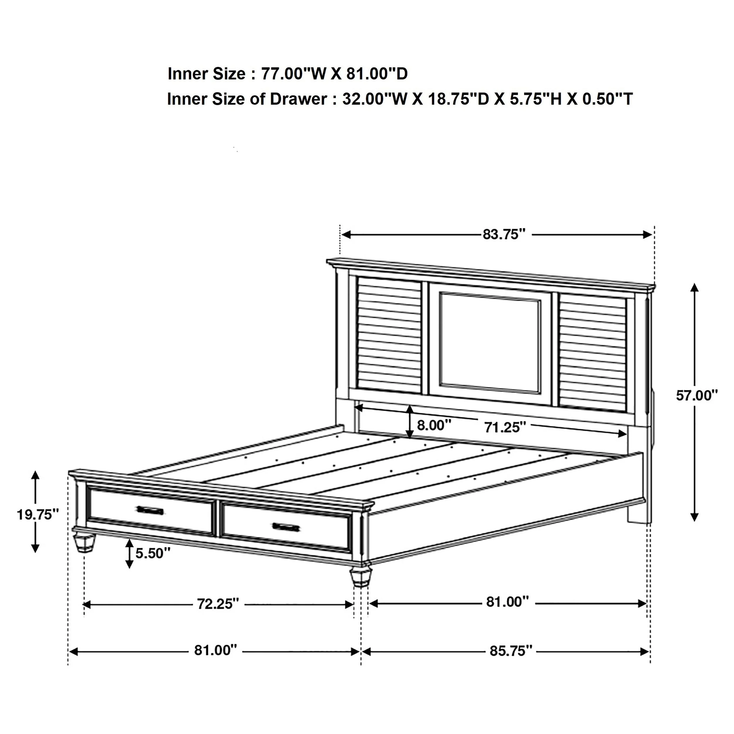 Franco Bedroom Set Distressed - Image 44