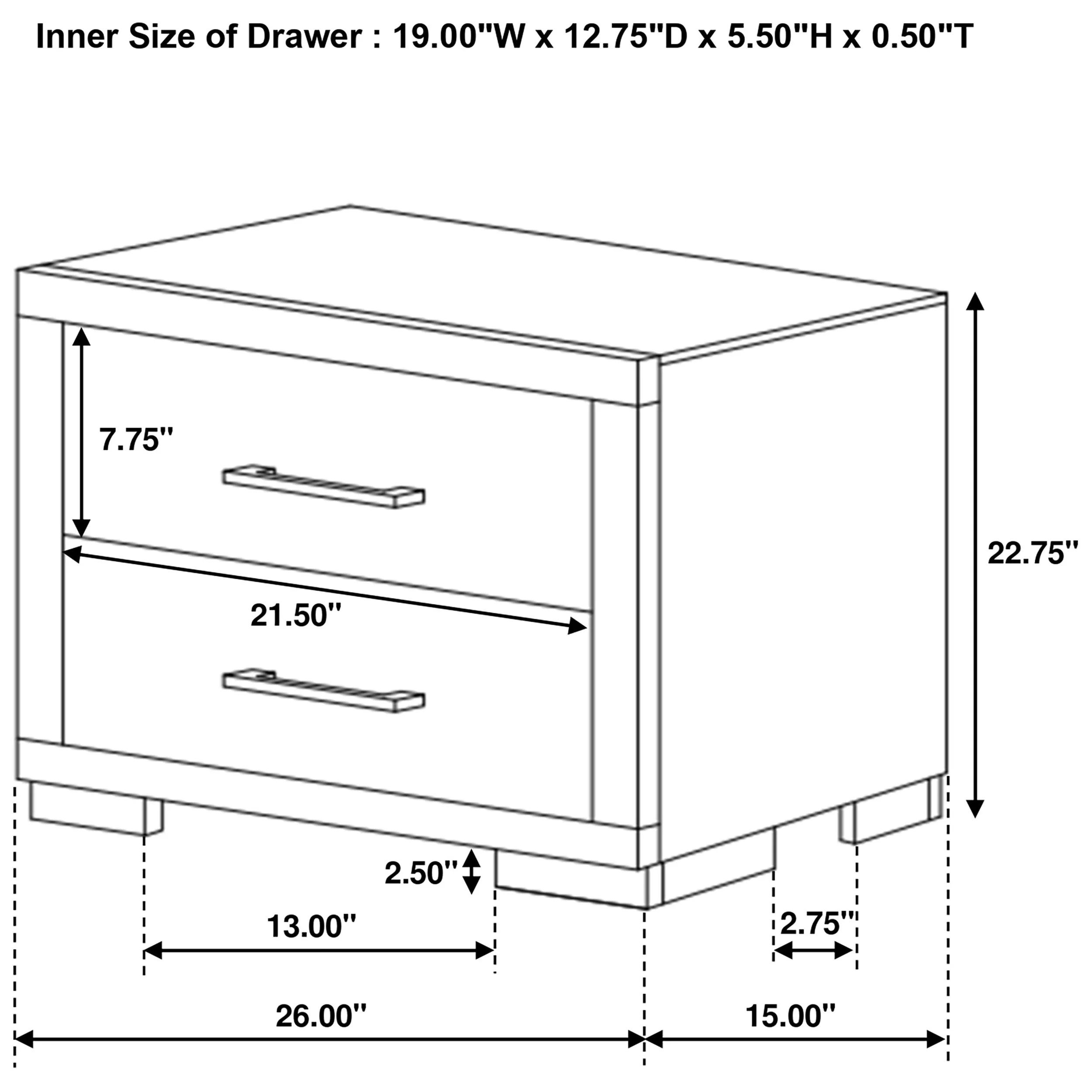 Jessica 2-drawer Nightstand - Image 16