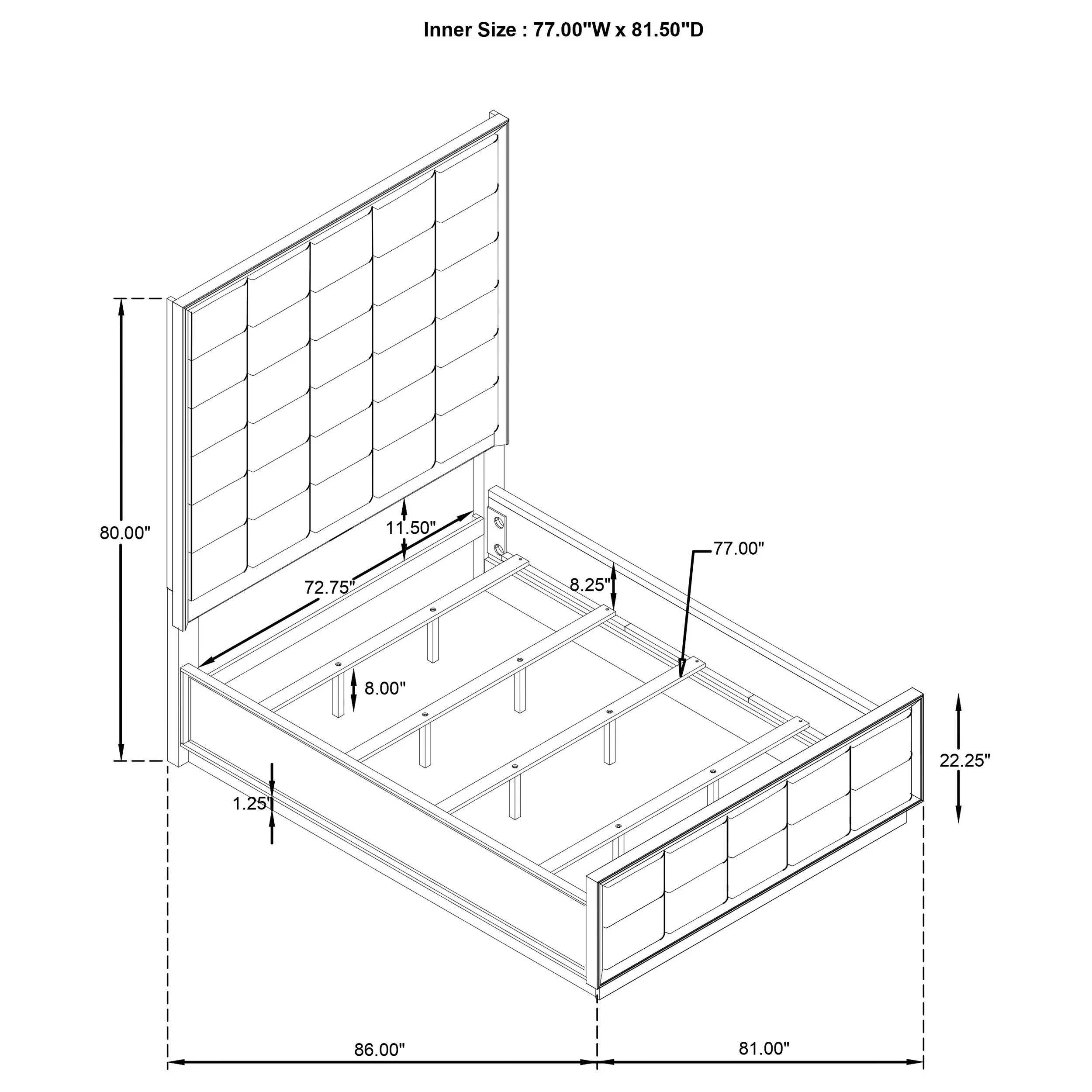 Durango 77-inch Panel Bed - Image 59