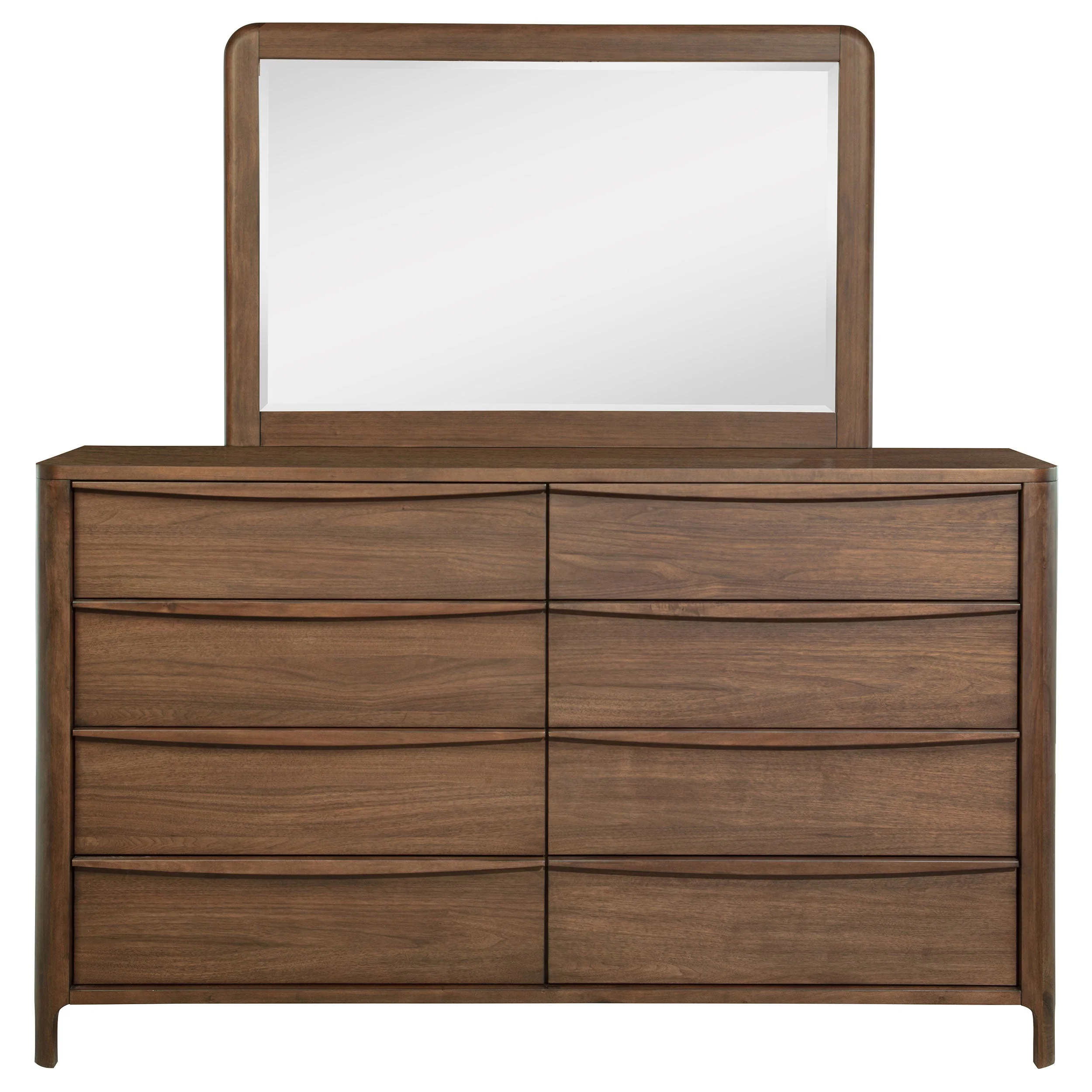 Maderia 8-drawer Dresser and Mirror Walnut - Image 4